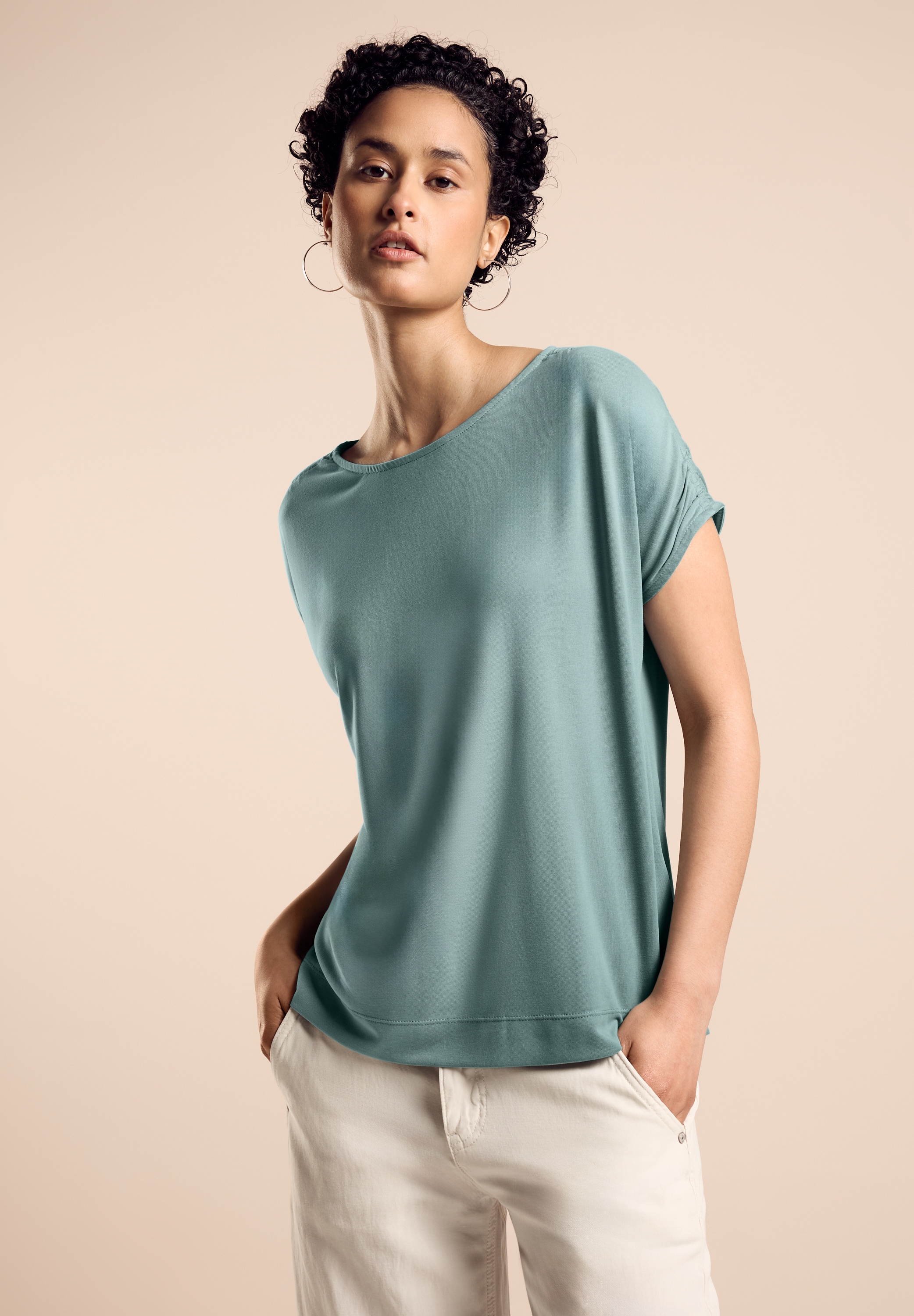 STREET ONE Shirttop, mit Raffung