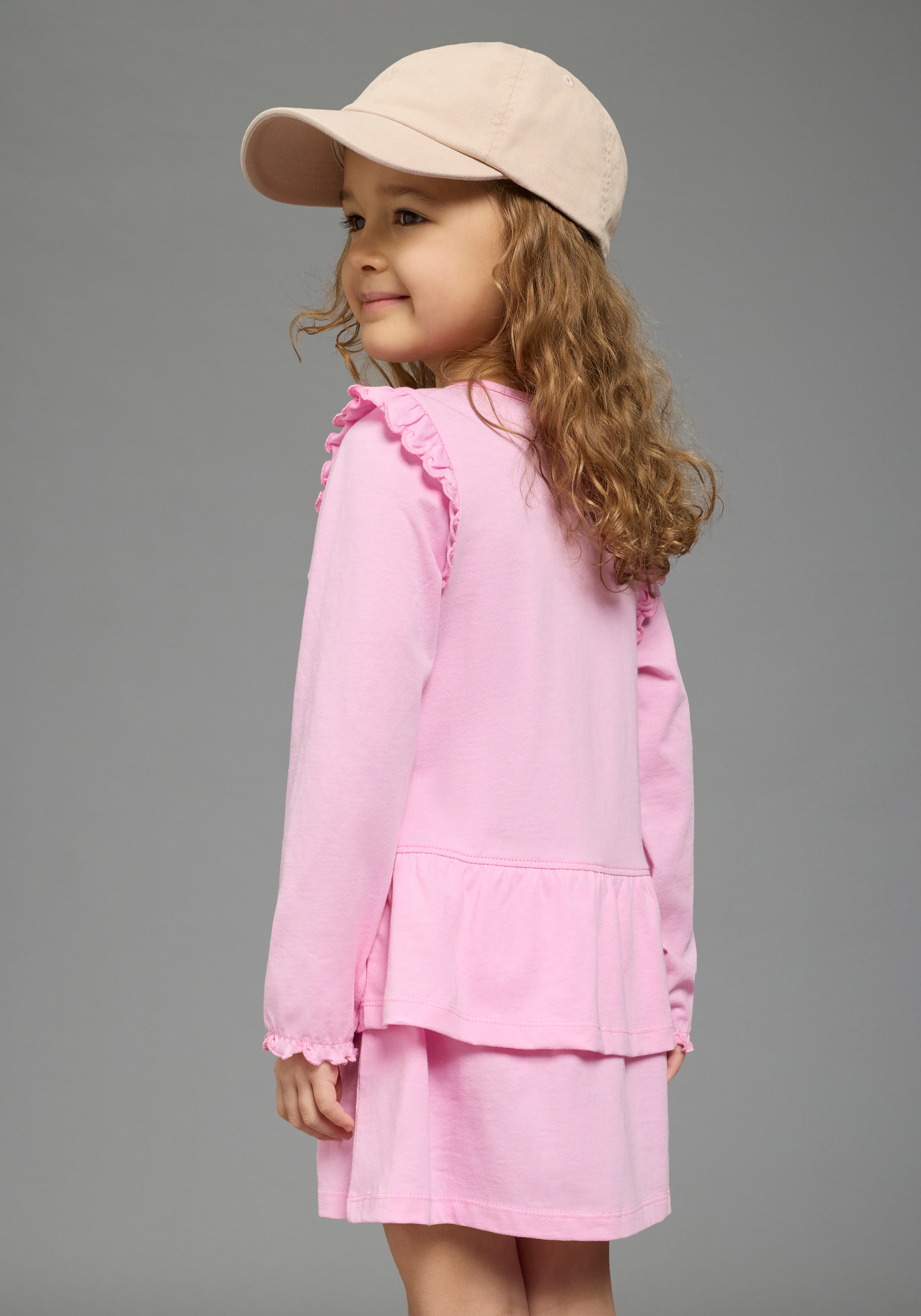 KIDSWORLD Jerseykleid »Süßes Shirtkleide mit Einhorn-Druck« für Mädchen, aus Single Jersey aus Baumwolle