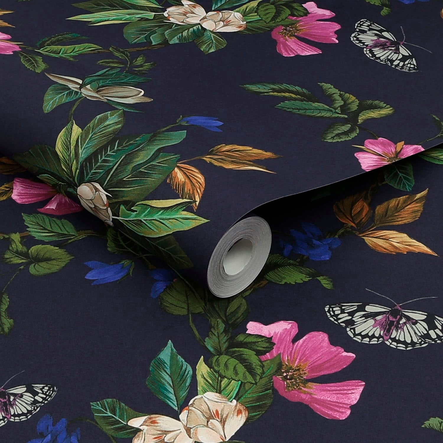 Joules Vliestapete »Wakerly Woodland Floral French Navy«, floral, floral