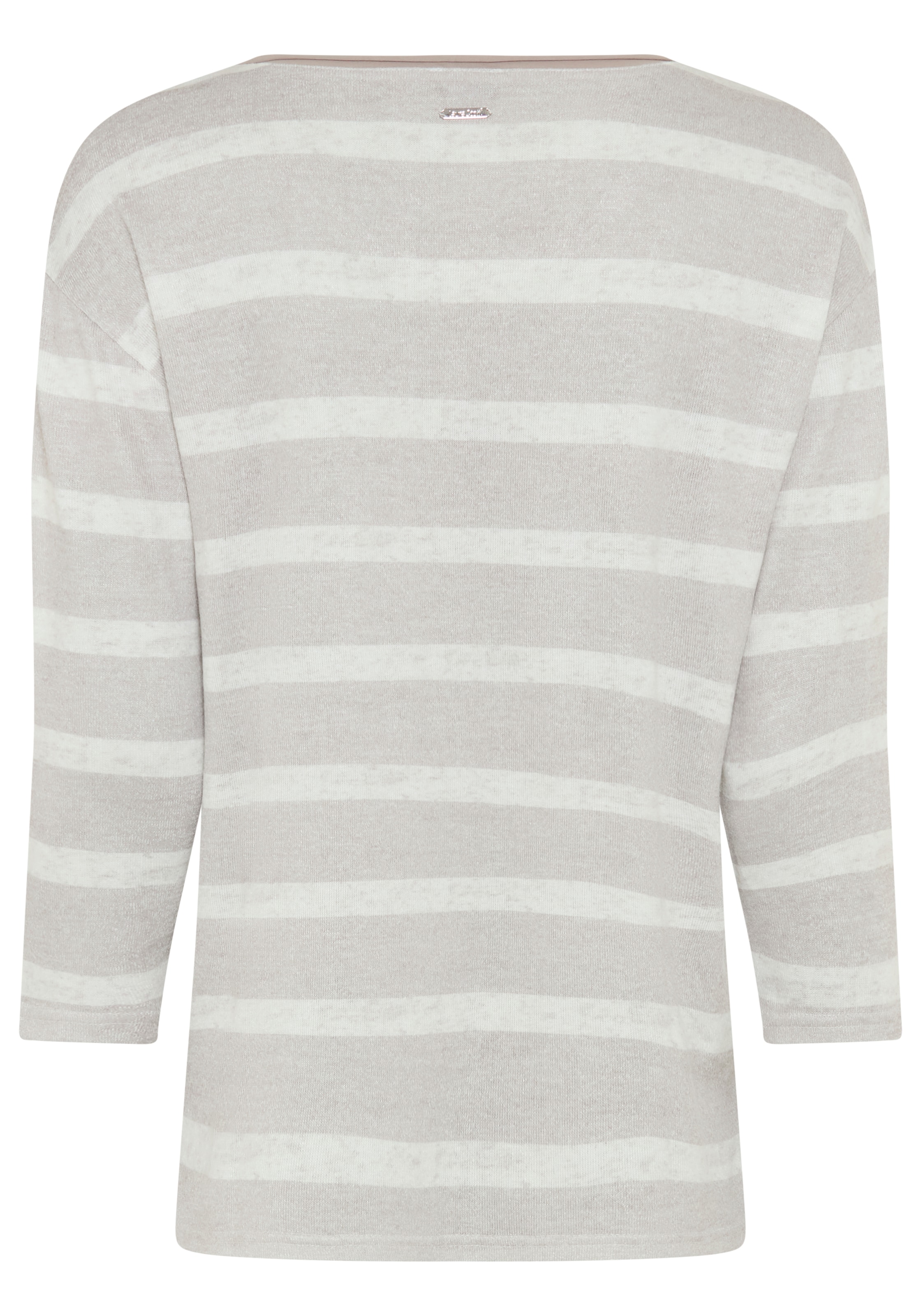 Laura Scott Streifenpullover leichter Übergangspullover mit seitlichem Schlitz und Tasche