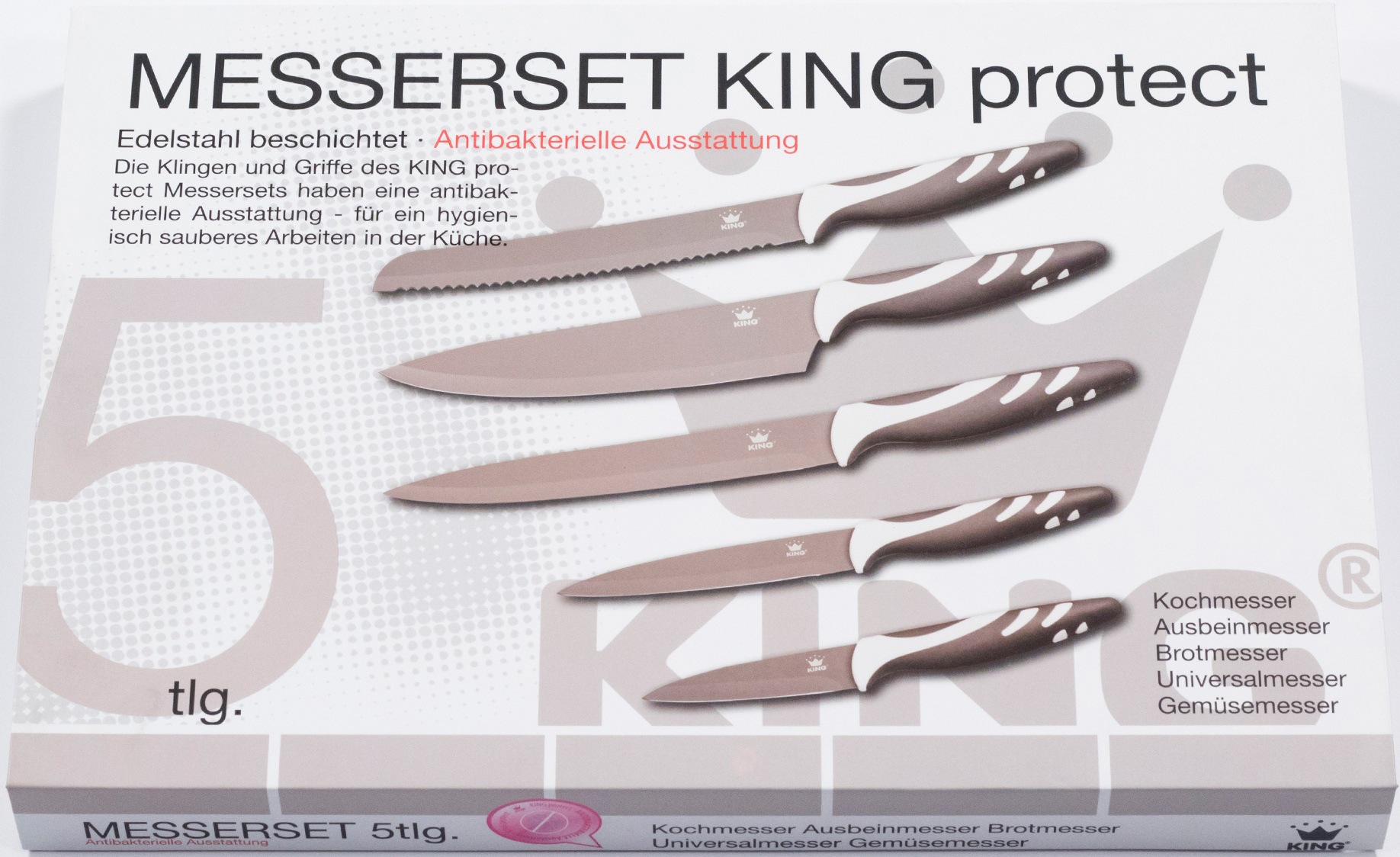 KING Messer-Set, (Set, 5 tlg.), Mit besc...