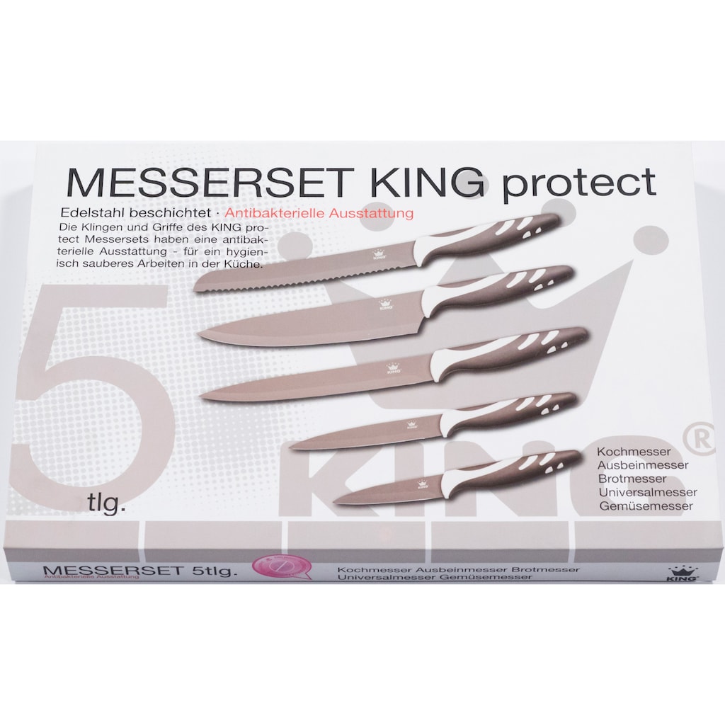 KING Messer-Set, (Set, 5 tlg.), Mit beschichteten Klingen
