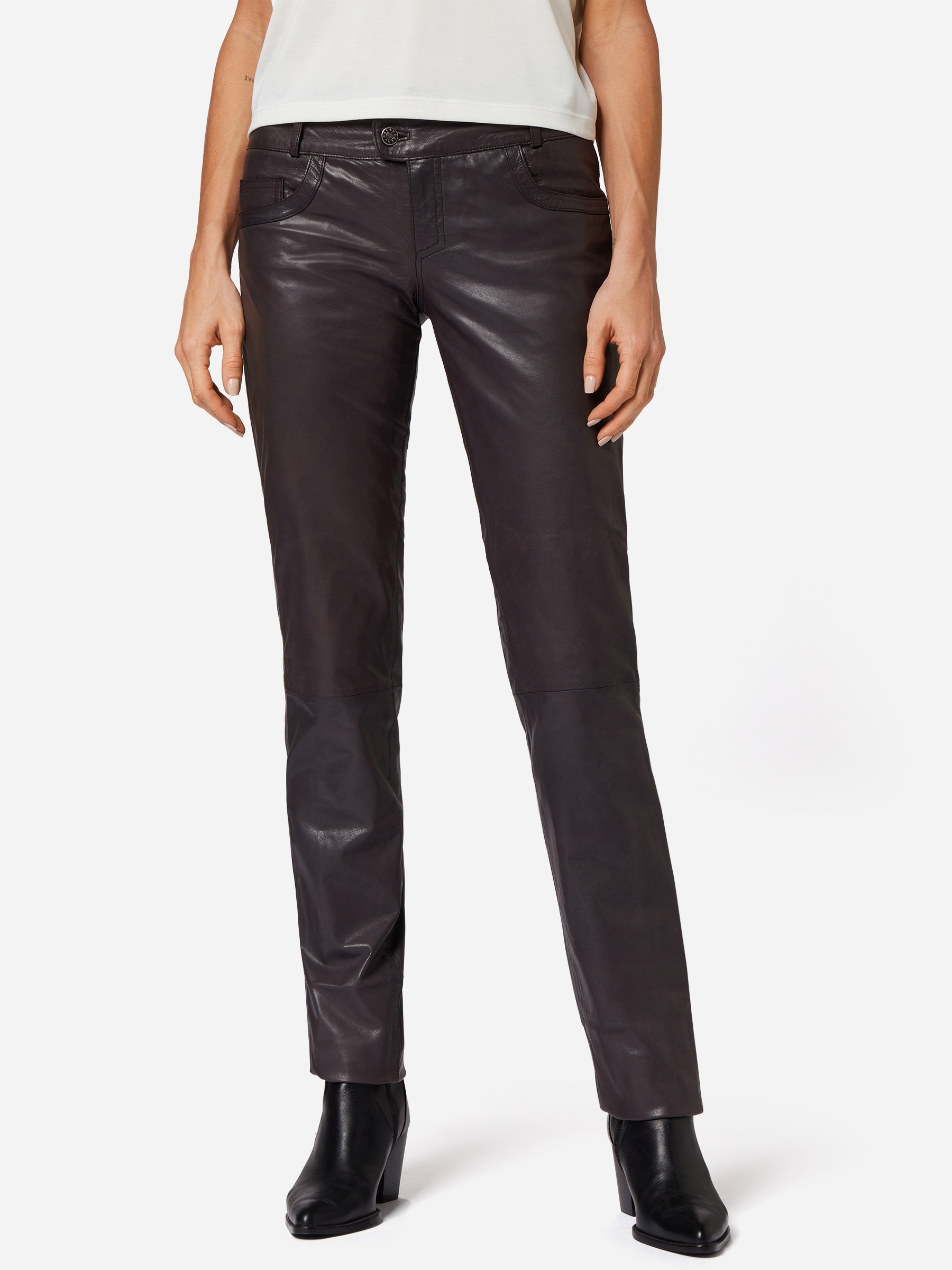 RICANO 5-Pocket-Hose "Lederhose Triston-B" Handgefertigt aus echtem Leder