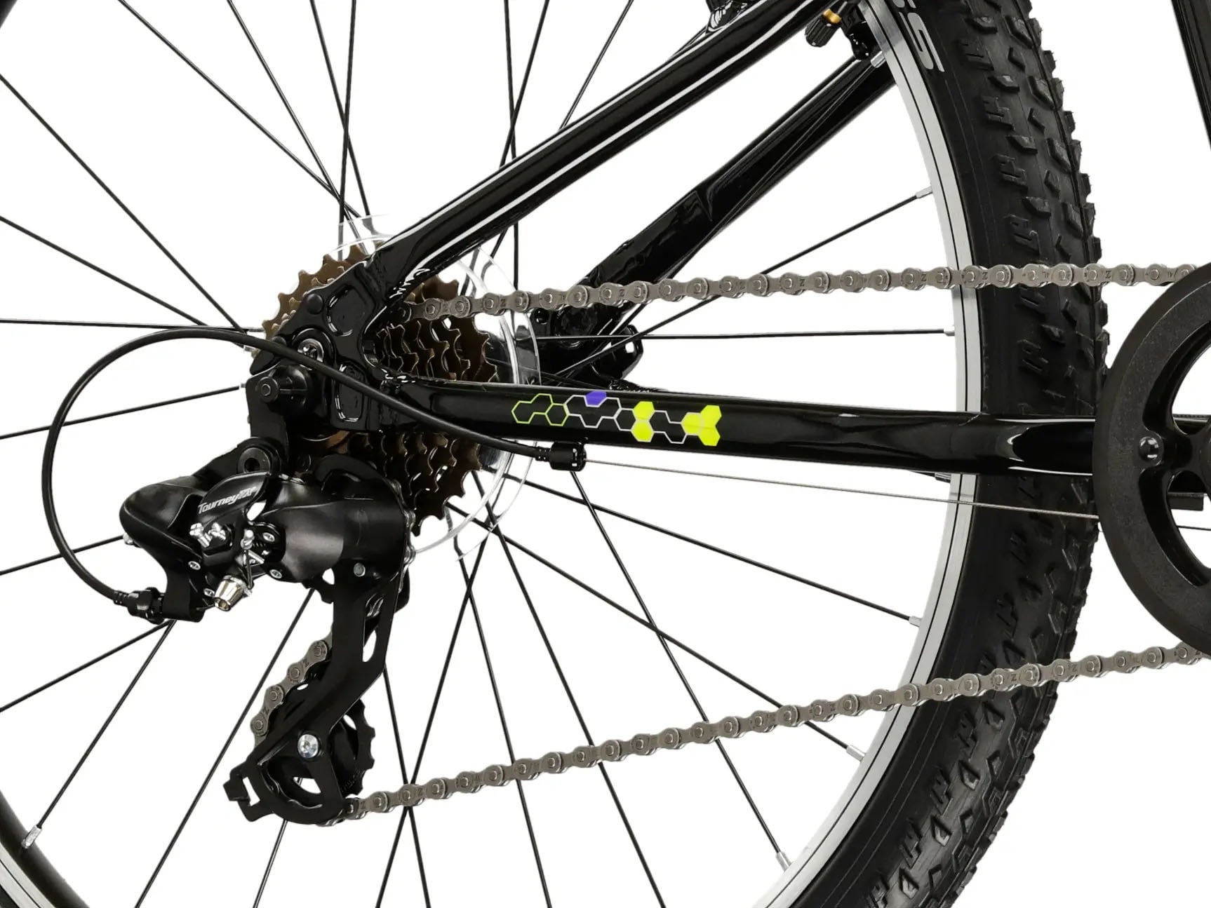 Kross Kinderfahrrad »KROSS Kinderad 24" Hexagon JR 1.0 Schwarz 8 Gänge 2026« 8 Gang Shimano TOURNEY TX800 Schaltwerk Kettenschaltung