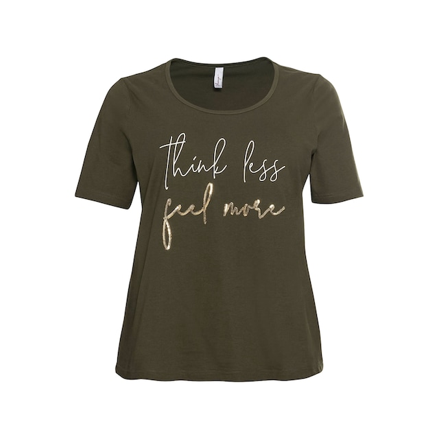 Sheego T-Shirt »Große Größen«, mit schimmerndem Pailletten-Schriftzug  online kaufen | BAUR