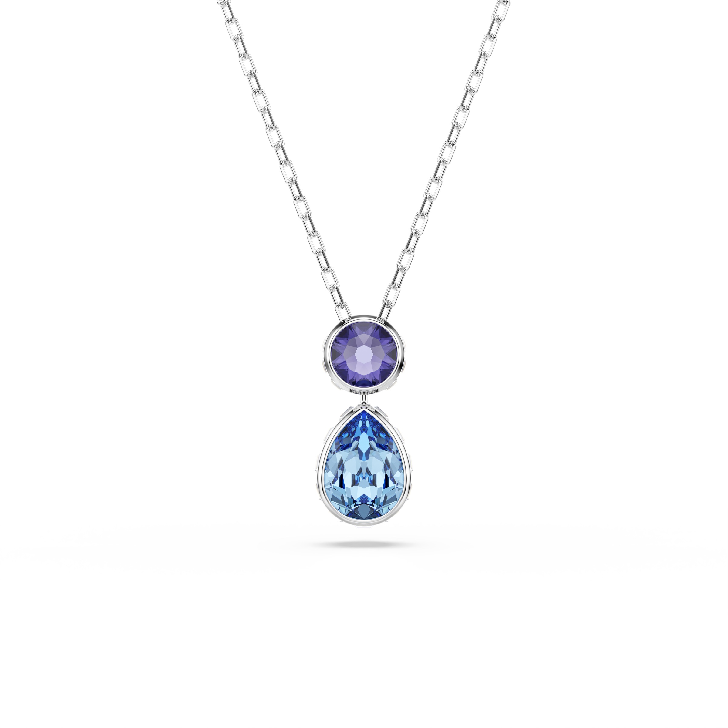 Kette mit Anhänger SWAROVSKI "Schmuck Geschenk Chroma Halskette", metallfarben, kristallweiß, lila, blau, Halsketten, Damen, Metall, mit Swarovski Kristall 2