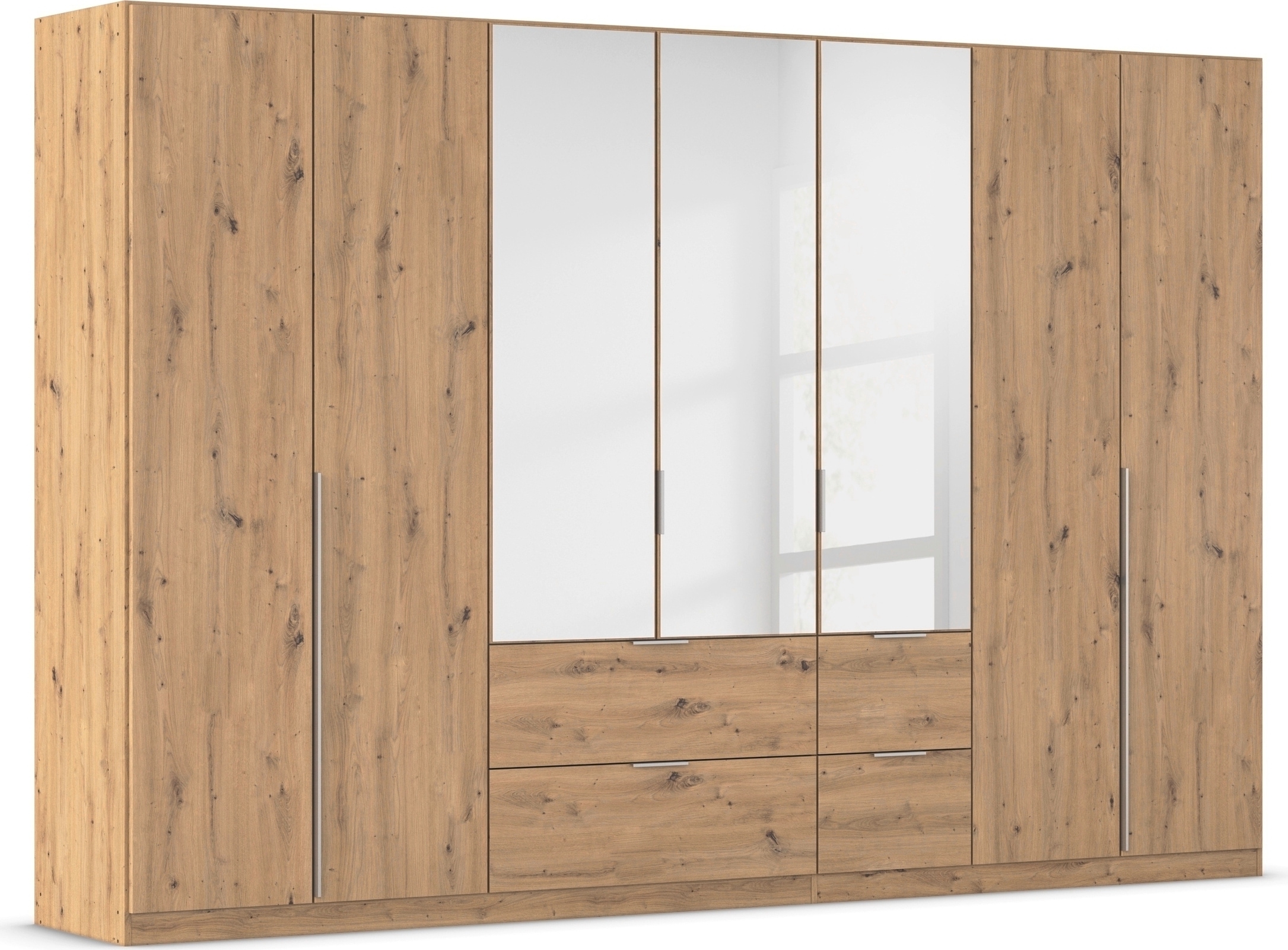 OTTO home Drehtürenschrank "Kleiderschrank Schrank Garderobe AGORDO mit Dekor- oder Hochglanzfront" in zwei Griff-Farben, Breiten 91-360 cm, mit Außenschubkästen, in 7 Breiten und 2 Höhen MADE IN GERMANY