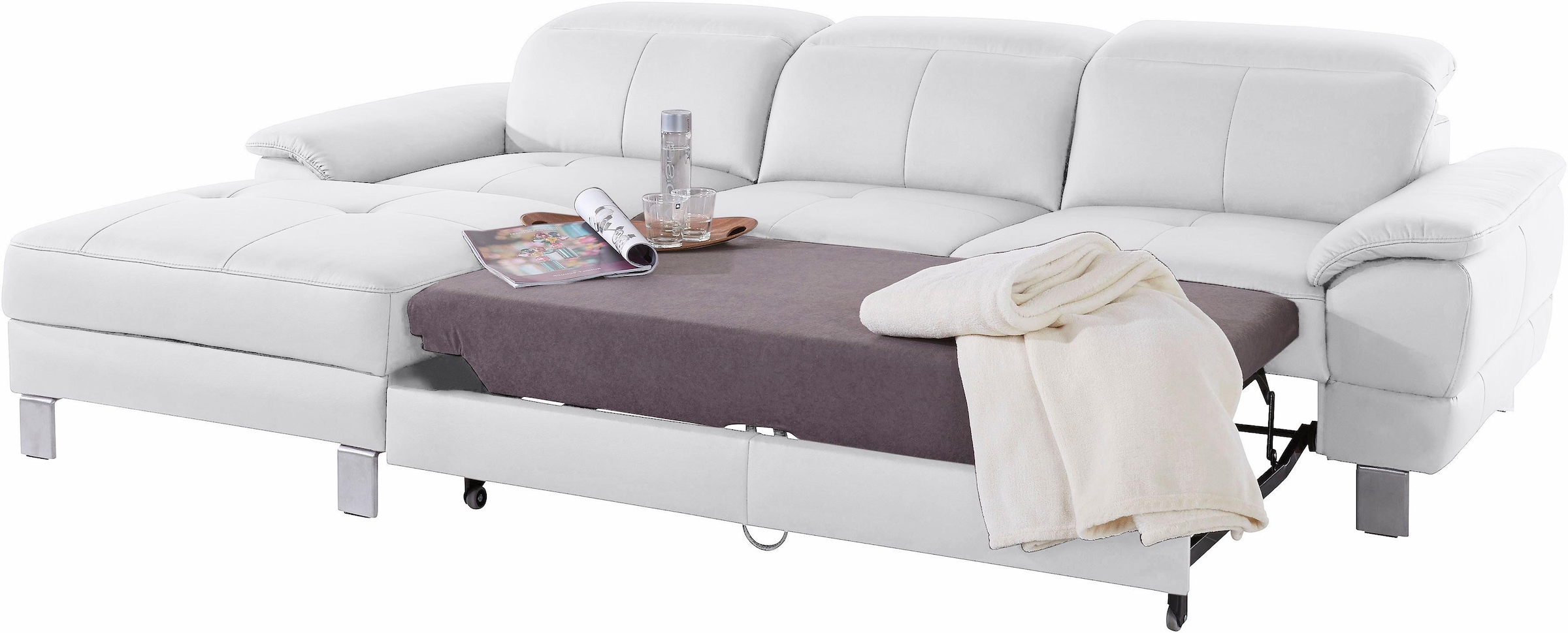 exxpo - sofa fashion Ecksofa »Mantua 2, inkl. Kopf- bzw. Rückenverstellung, bequem, L-Form«, wahlweise mit Bettfunktion und Bettkasten, tolle Verarbeitungsdetails