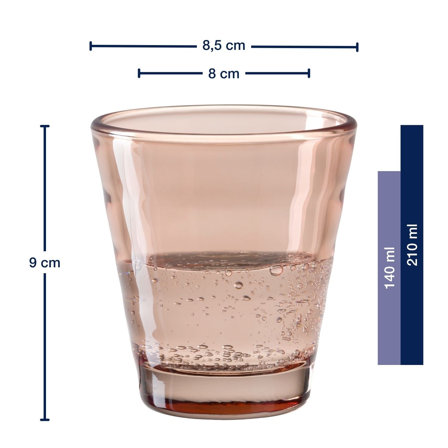 LEONARDO Gläser-Set »Trinkgläser VERSO, 6er-Set, 210 ml« das wellenartige Relief verleiht eine dreidimensionale Optik