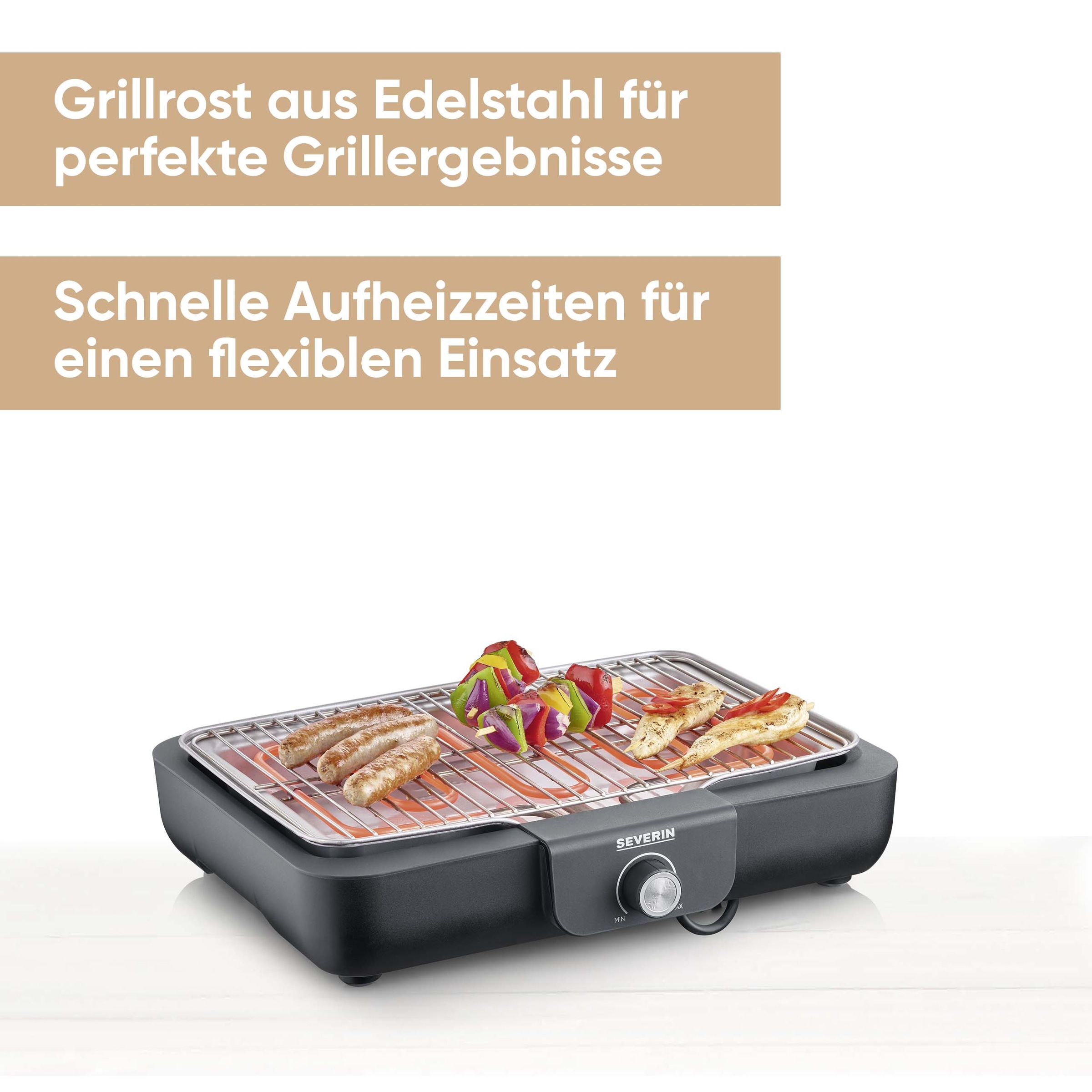 Severin Tischgrill "PG 8554 mit Grillrost" 2300 W Schnelle Aufheizzeiten be günstig online kaufen