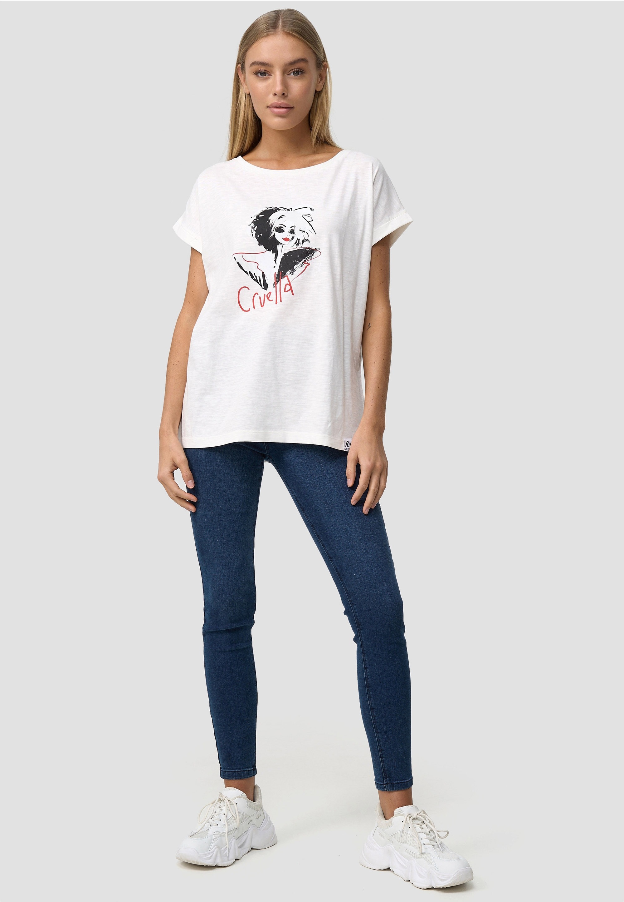 Recovered T-Shirt »Cruella Devil Art Ecru« 1 Stk. im zeitlosen Design