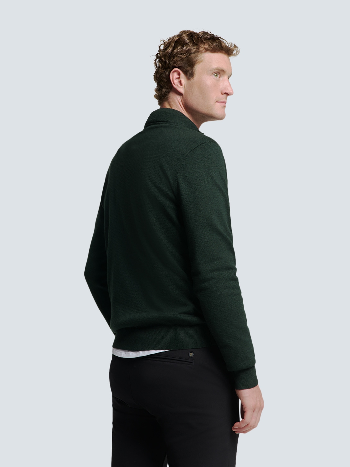 NO EXCESS Rundhalspullover »No Excess Pullover mit halbem Reißverschluss«