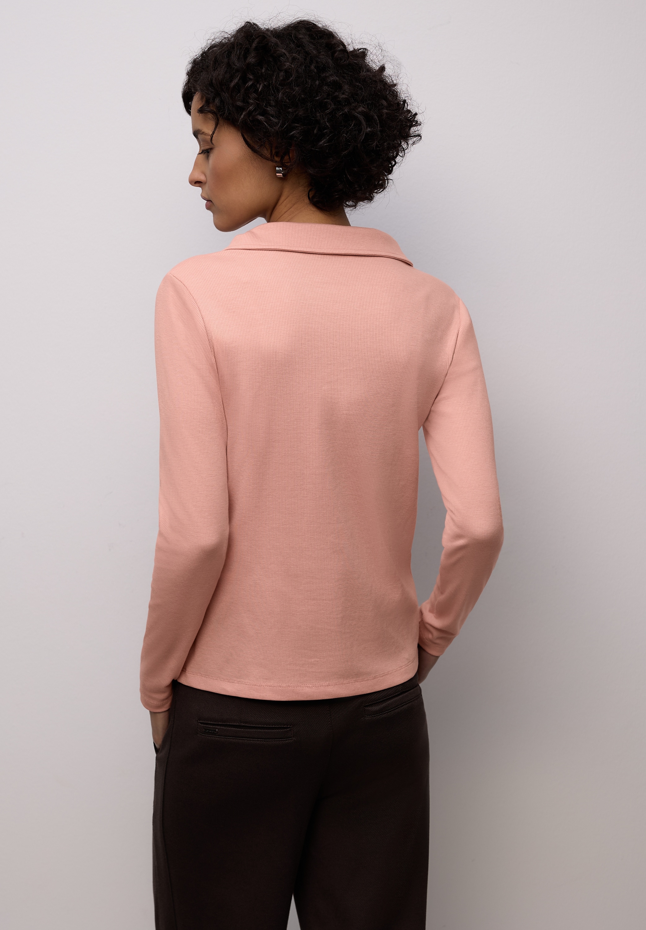 STREET ONE Langarmshirt in Melange Optik