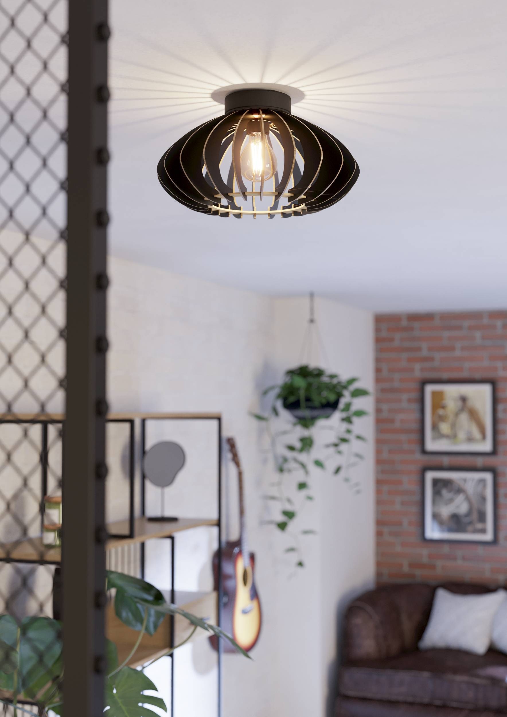 EGLO Deckenleuchte »Cossano 3 Deckenlampe, Vintage, Retro, Japandi, E27, Flurlampe, Lampe« E27 1 Stk.