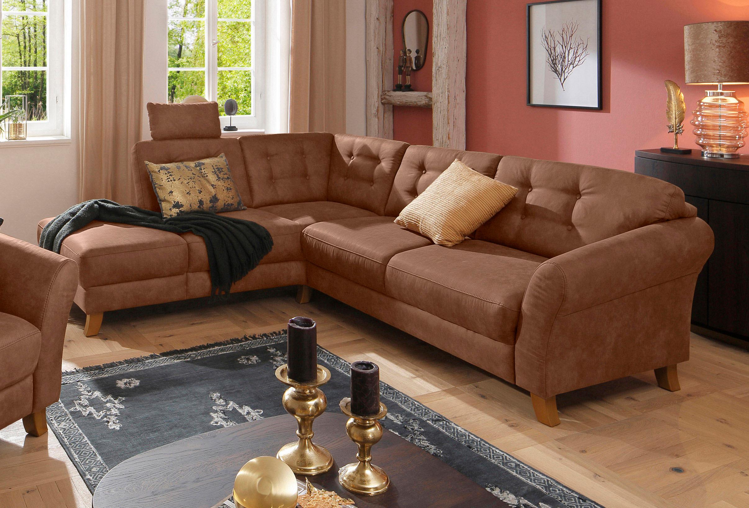 OTTO home Ecksofa "Trondheim L-Form, B: 260 cm, Federkern, Komfortsitz" optional Schlaffunktion und Stauraum, Eckcouch frei stellbar