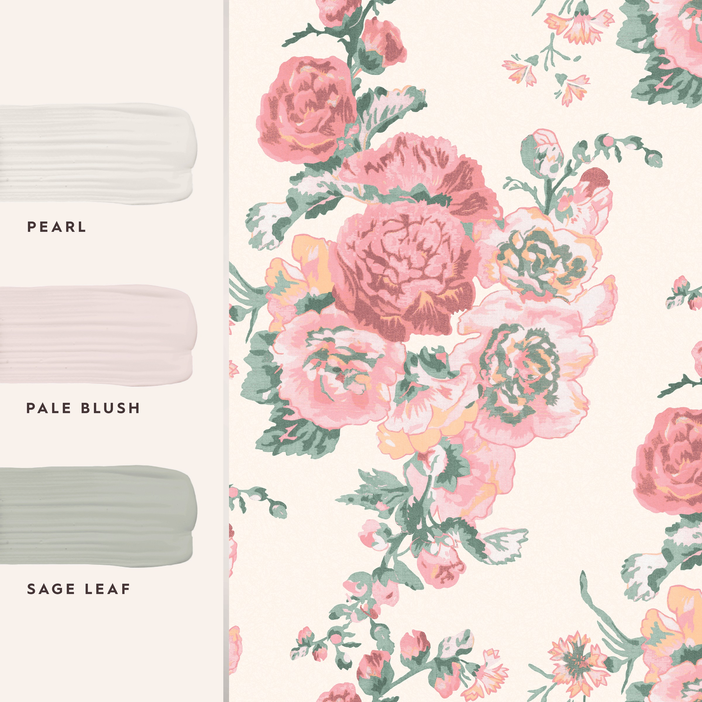 LAURA ASHLEY Vliestapete »Hollyhocks Coral Pink«, 10mx52cm