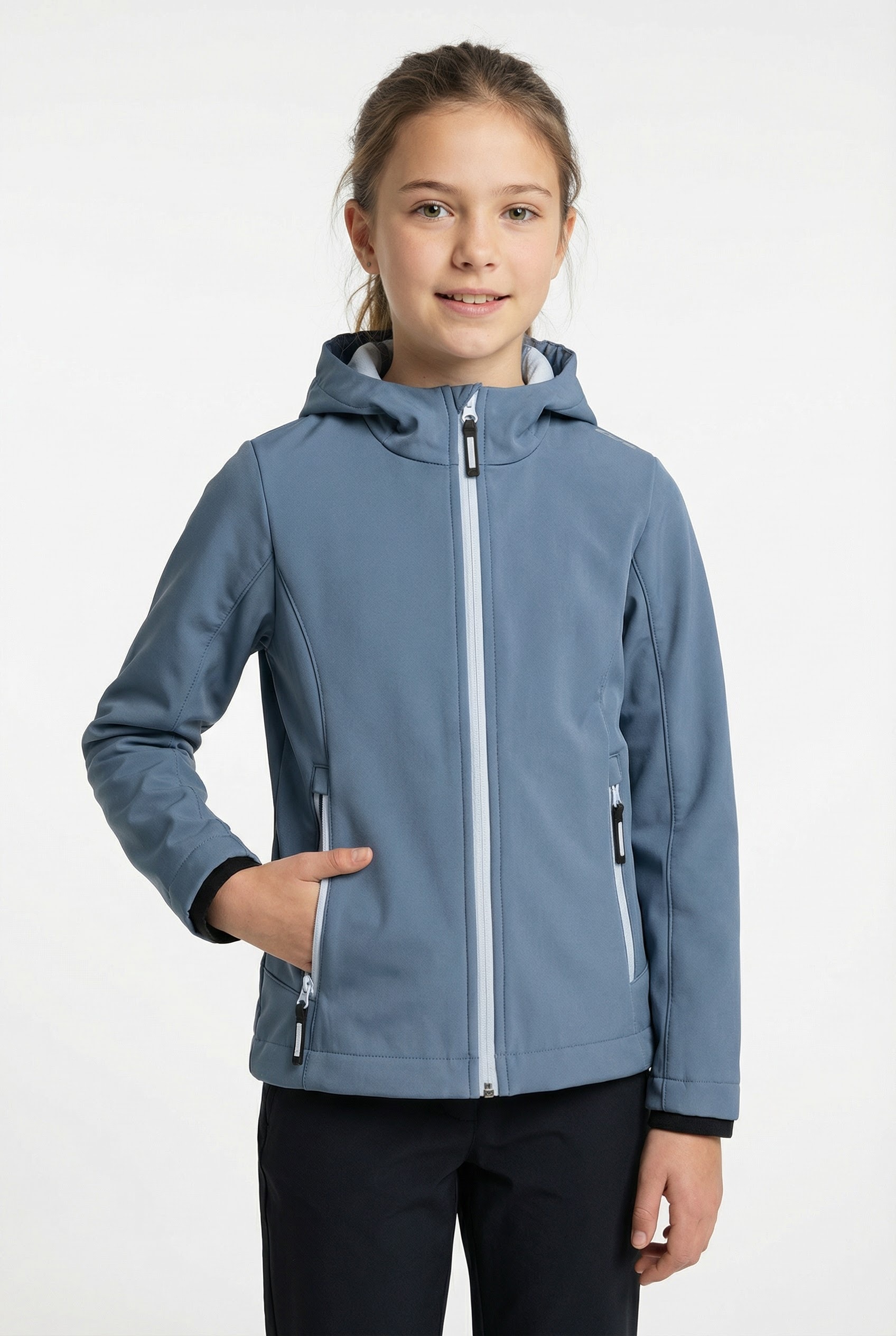 CMP Softshelljacke "KID G SOFTSHELL JACKET" mit Kapuze für Kinder, mit Kapuze, atmungsaktiv, wasserabweisend, windabweisend