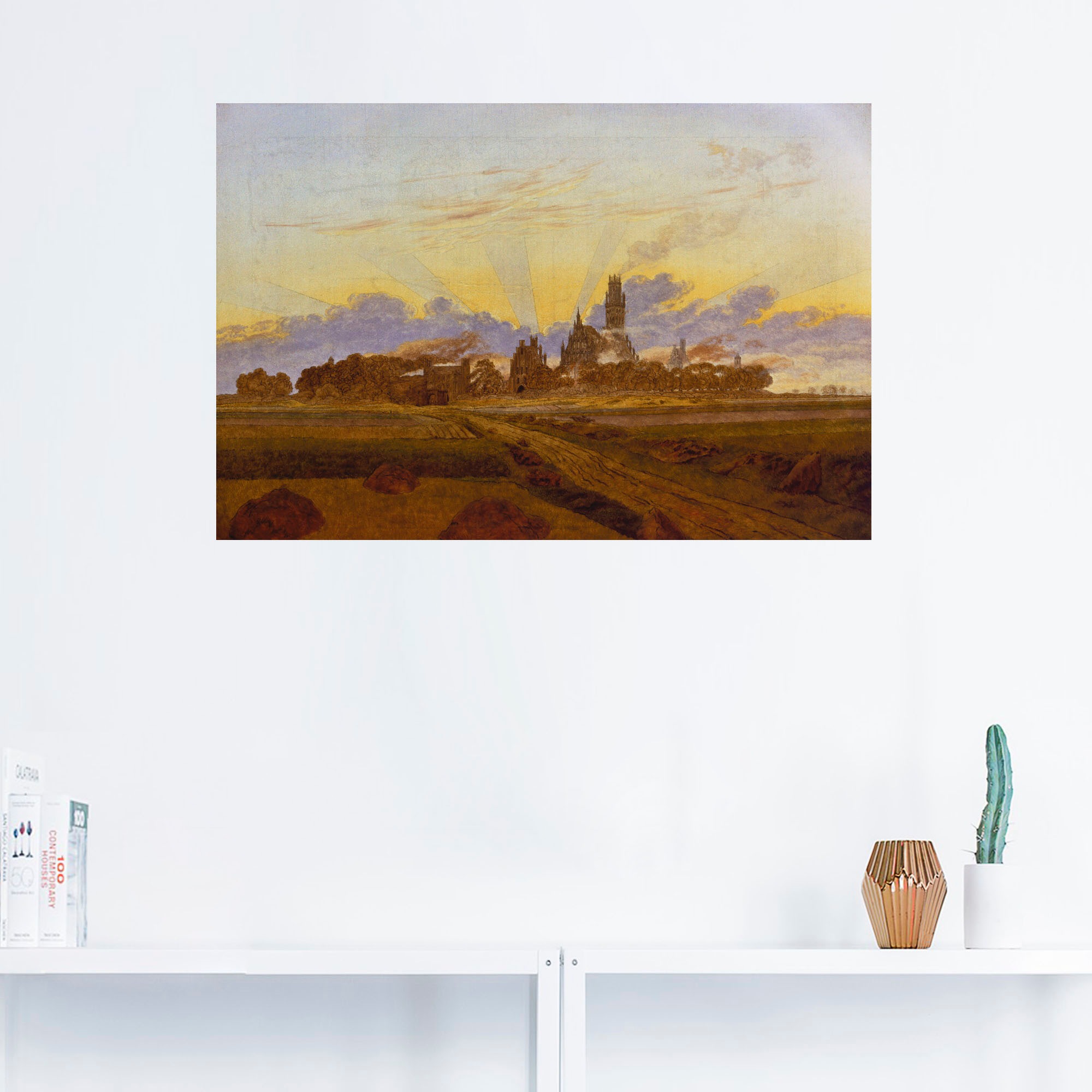 Artland Wandbild »Das brennende Neubrandenburg. 1835.«, Europa, (1 St.), als Alubild, Leinwandbild, Wandaufkleber oder Poster in versch. Größen