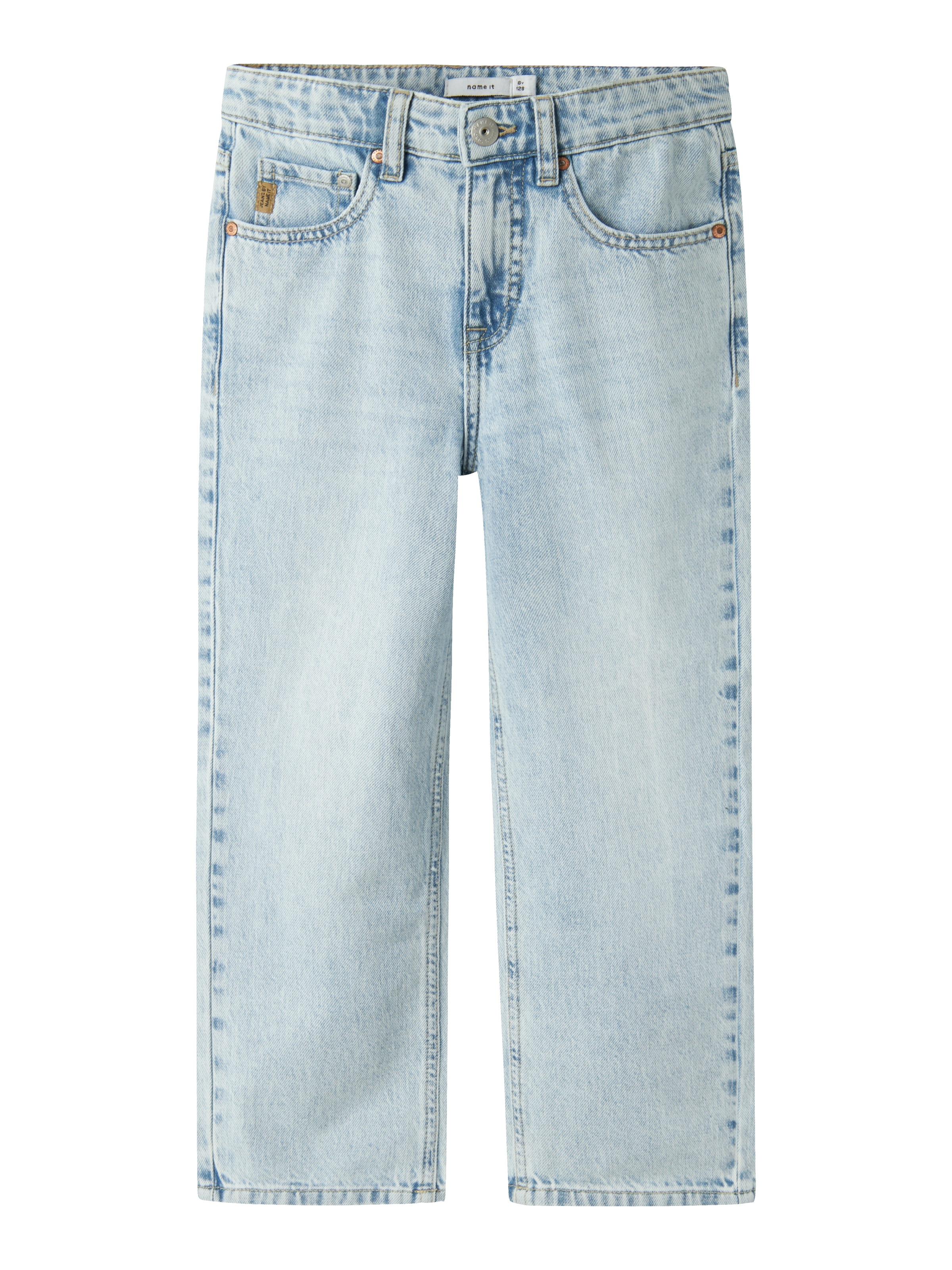 Name It Straight-Jeans »NKFROSE für Mädchen mit High Waist und weitem Bein«, unifarben, casual, loose fit, Baumwollmischung, Denim