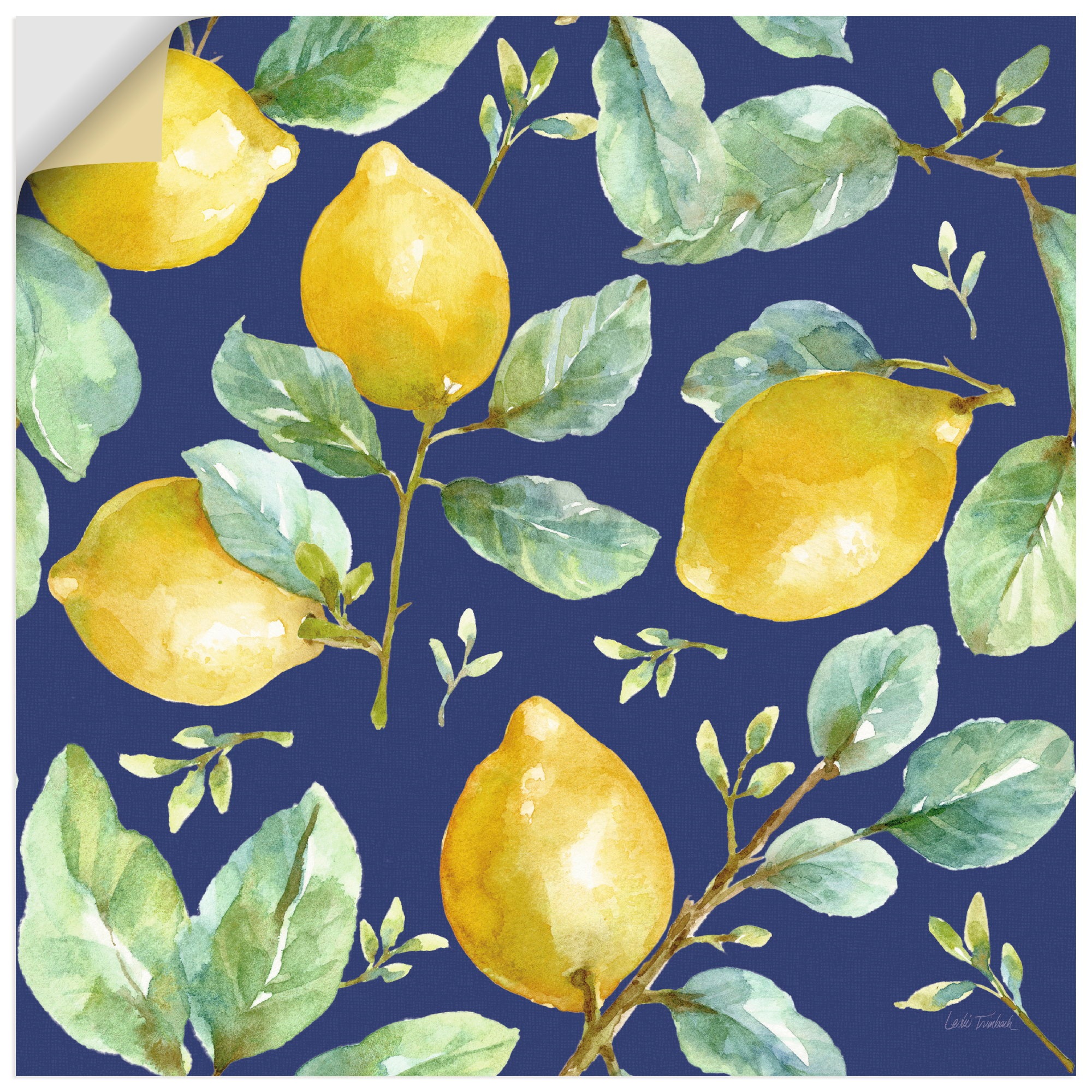 Wandbild ARTLAND "Le Citron Pattern IB", farbe bild(er): farbig, B:40cm H:40cm, Bilder, als Alubild, Leinwandbild, Poster, Wandaufkleber in verschied. Größen