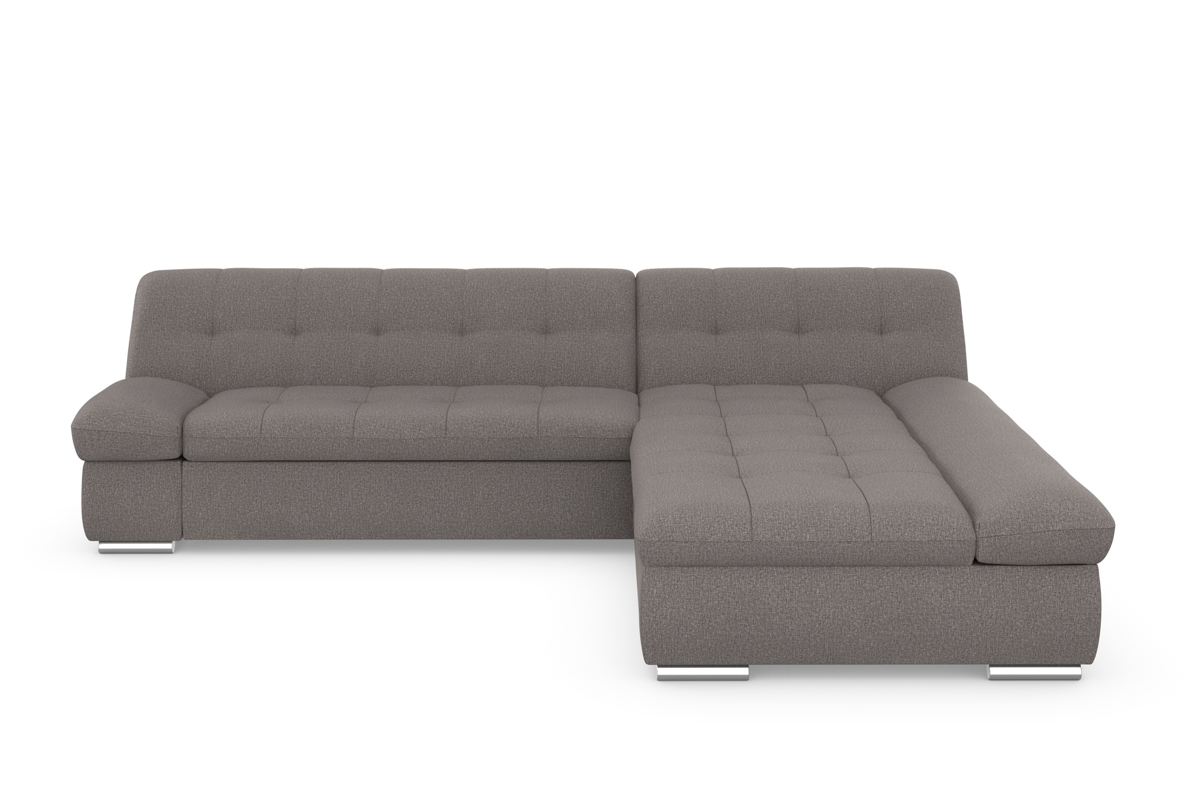 Ecksofa DOMO COLLECTION "Mona L-Form", braun (schlamm), B:297cm H:80cm T:173cm, Struktur fein 100% Polyester;Chenilleoptik 100% Polyester;SOFTLUX/Struktur fein 100% Polyester, Sofas, Ecksofa, wahlweise mit Bettfunktion 10