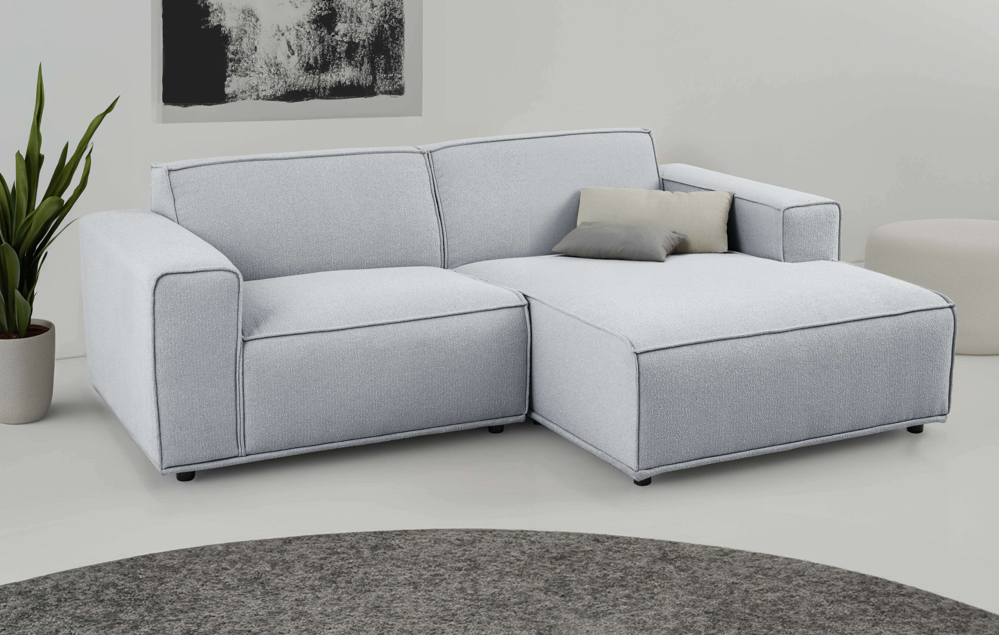 Home affaire Ecksofa "Avelin, 228 cm, L-Form, Chenille, Struktur-Boucle", m günstig online kaufen