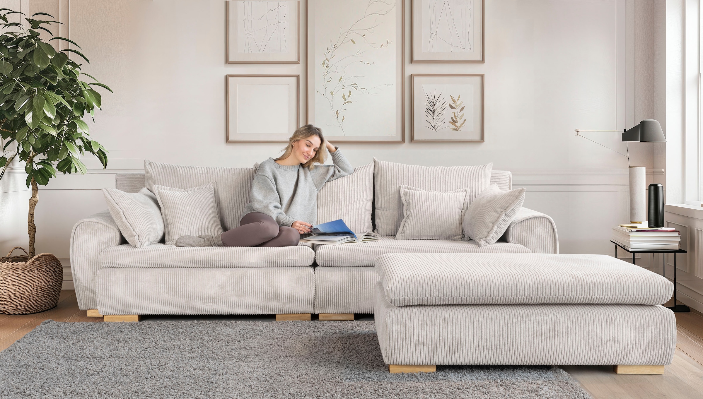 Home affaire Big-Sofa »Cara Mia«, Breite 275 cm, Cord-Bezug
