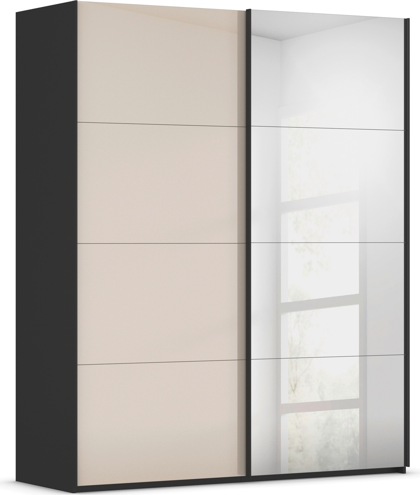 rauch "Kleiderschrank Schrank Garderobe Schlafzimmerschrank SCALE-FYRA" edle viergeteilte Türen Spiegel/Glas-Mix viele Farben MADE IN GERMANY