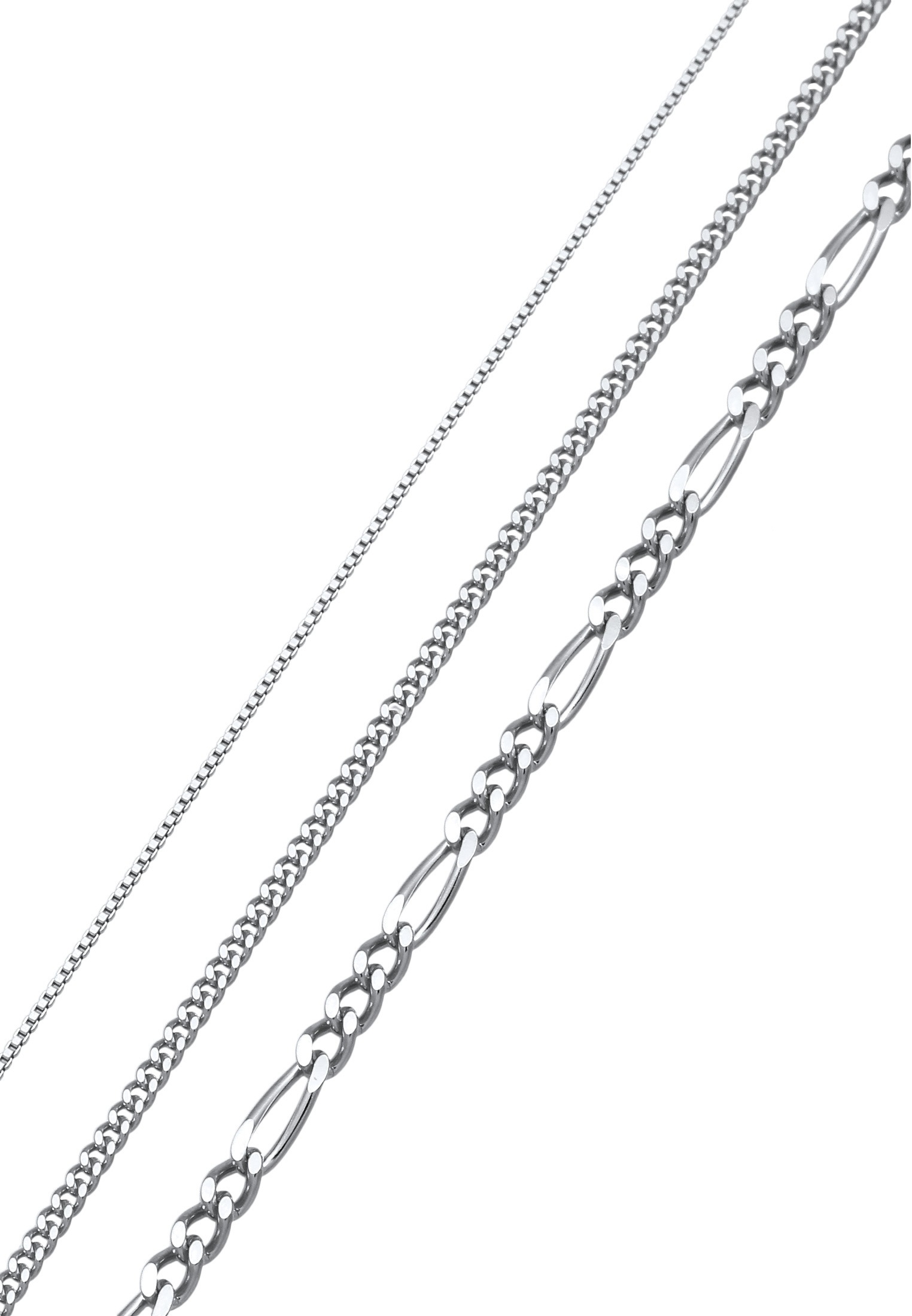 Kuzzoi Ketten-Set »Halskette Herren Basic 3er Set 925 Sterling Silber«