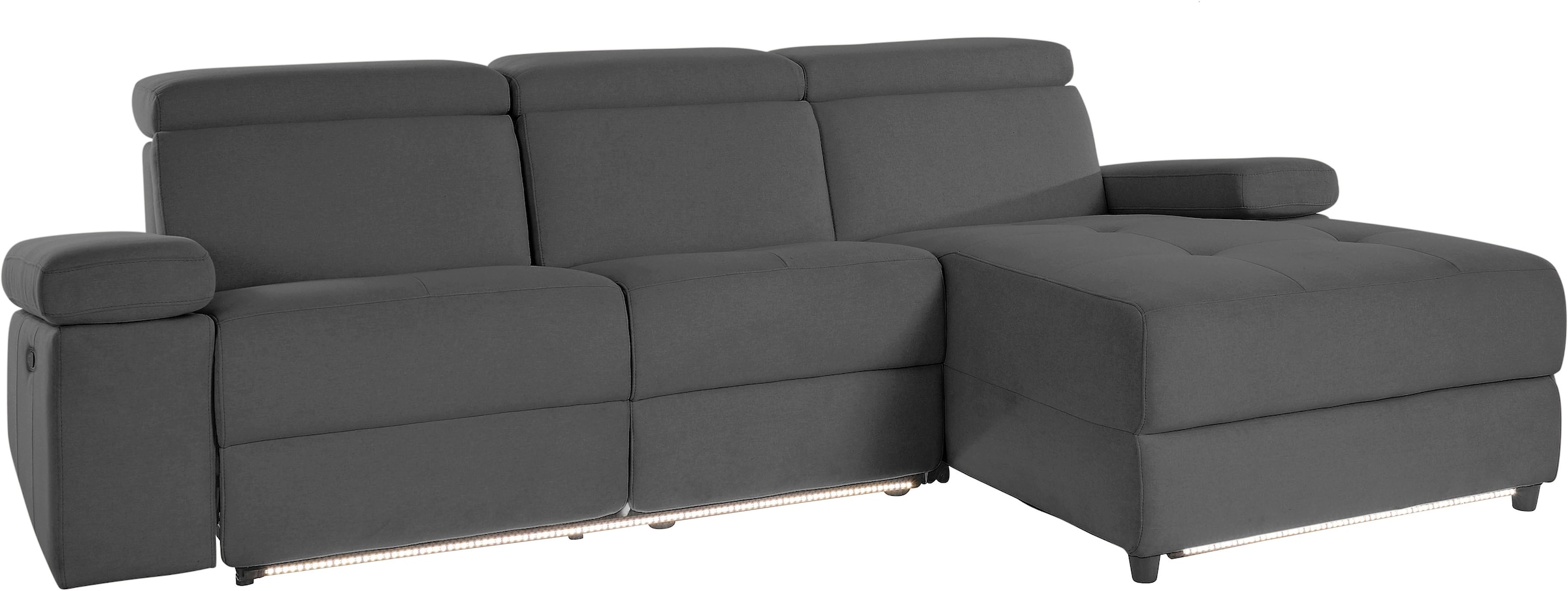 Places of Style Ecksofa »Kilado, L-Form,«, mit Relaxfunktion, verstellbarer Armlehne, Kopfteilverstellung