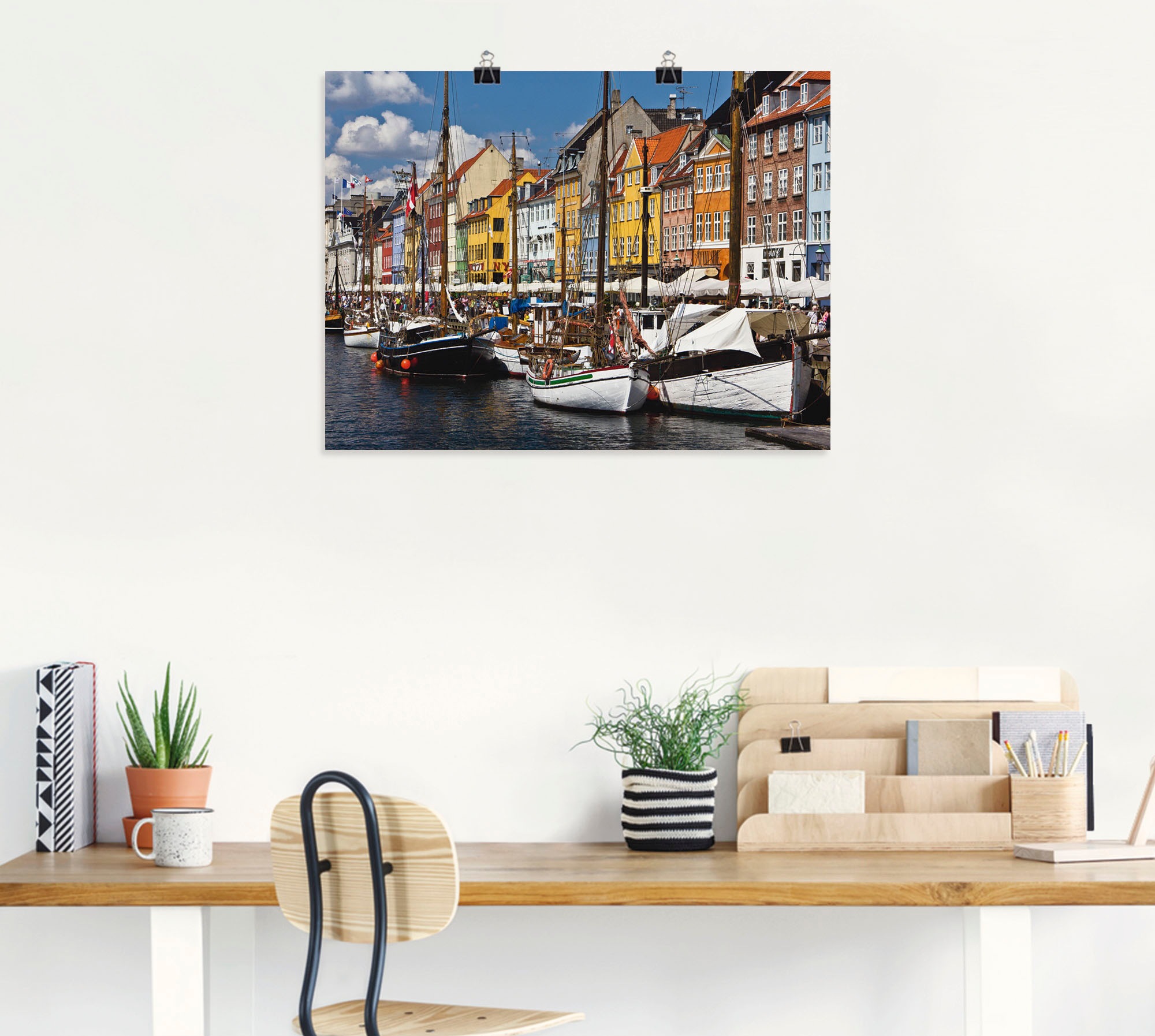 Artland Poster »alter Hafen in Kopenhagen 2«, Boote & Schiffe, (1 St.), als Alubild, Leinwandbild, Wandaufkleber oder Poster in versch. Größen