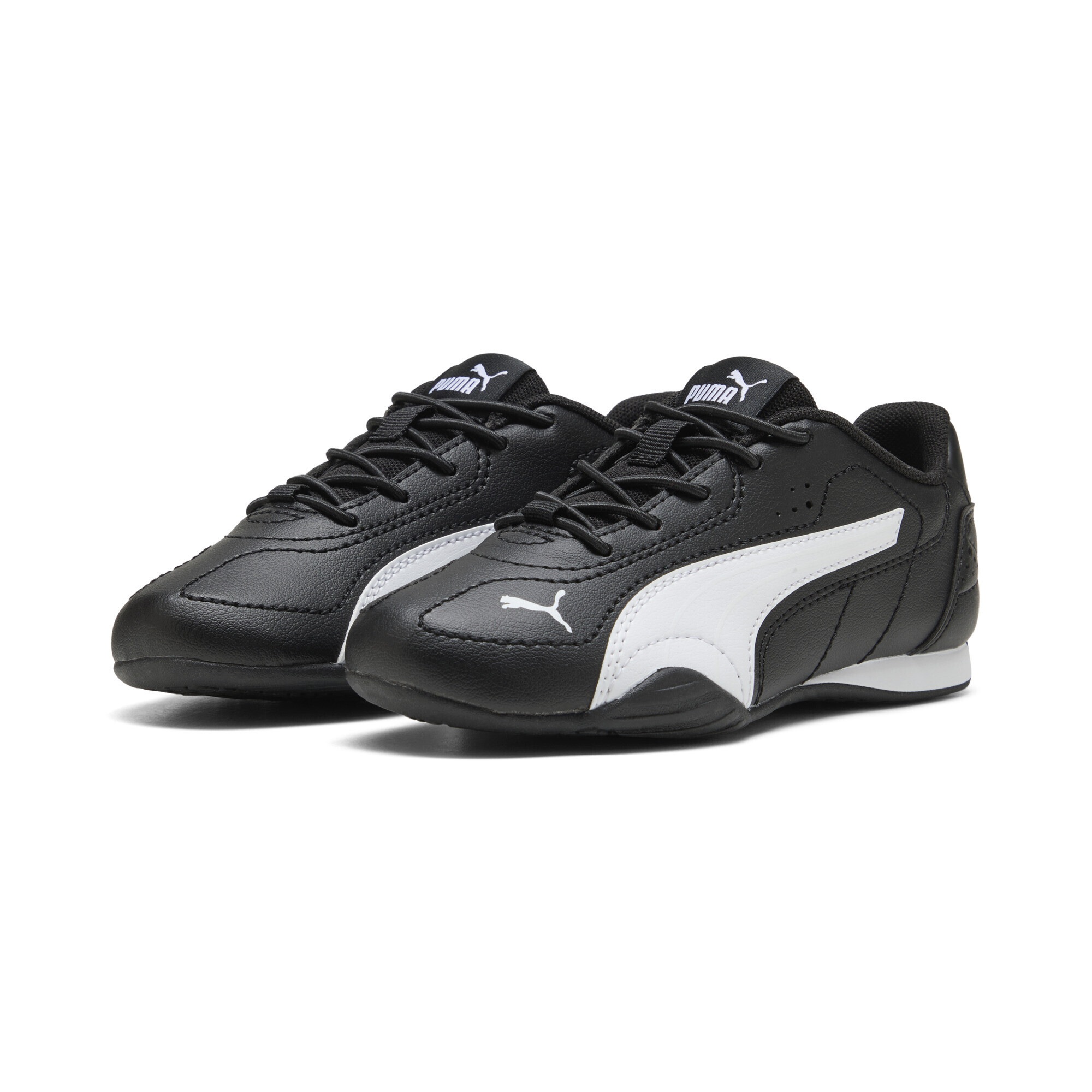 Sneaker PUMA "Puma Catch Sneakers Kinder", Damen, Gr. 34, schwarz, weiß, Obermaterial: Textil, Synthetik; Futter: Textil; Innensohle: Textil; Laufsohle: Gummi, Schuhe Sneaker