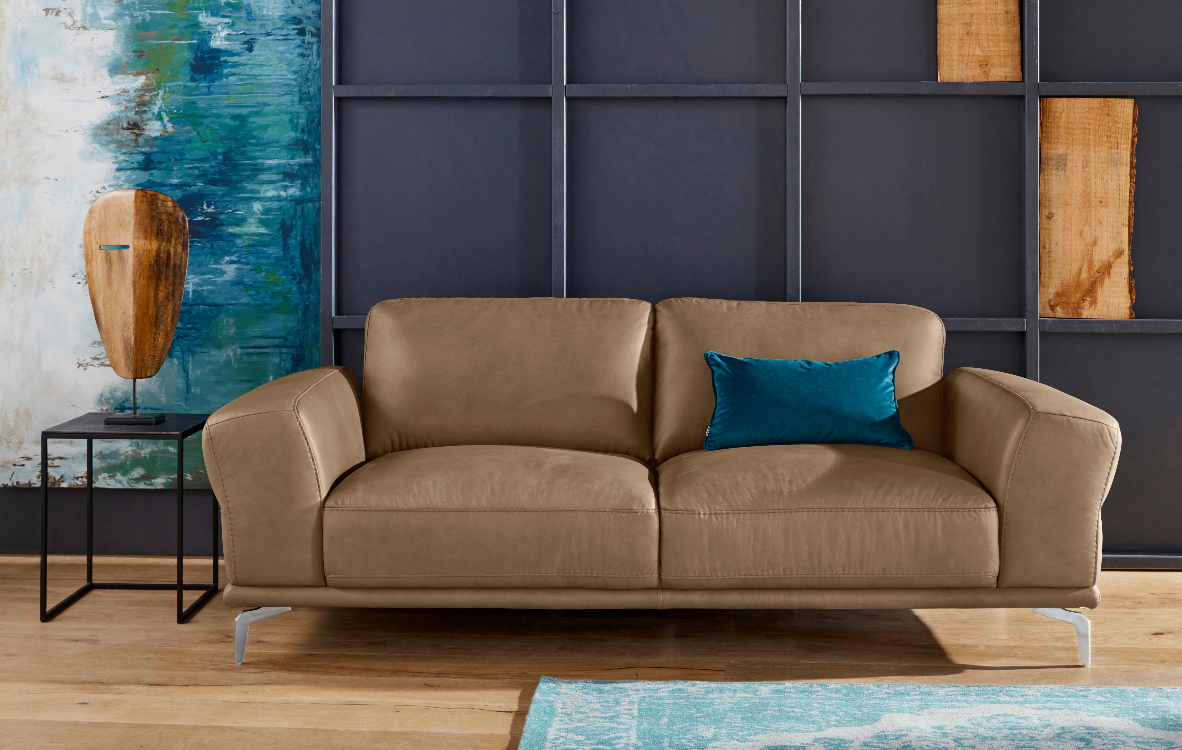 W.SCHILLIG 2,5-Sitzer "montanaa Designsofa mit erstklassigem Sitzkomfort, Ferderkern" mit Metallfüßen in Chrom glänzend, Breite 212 cm