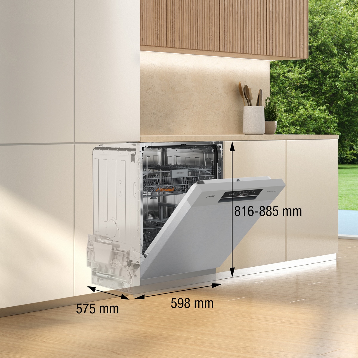 GORENJE Unterbaugeschirrspüler »GU642C90X« 9,7 l 14 tlg. Maßgedecke auto. Türöffnung, Hygiene Programm, Startzeitvorwahl