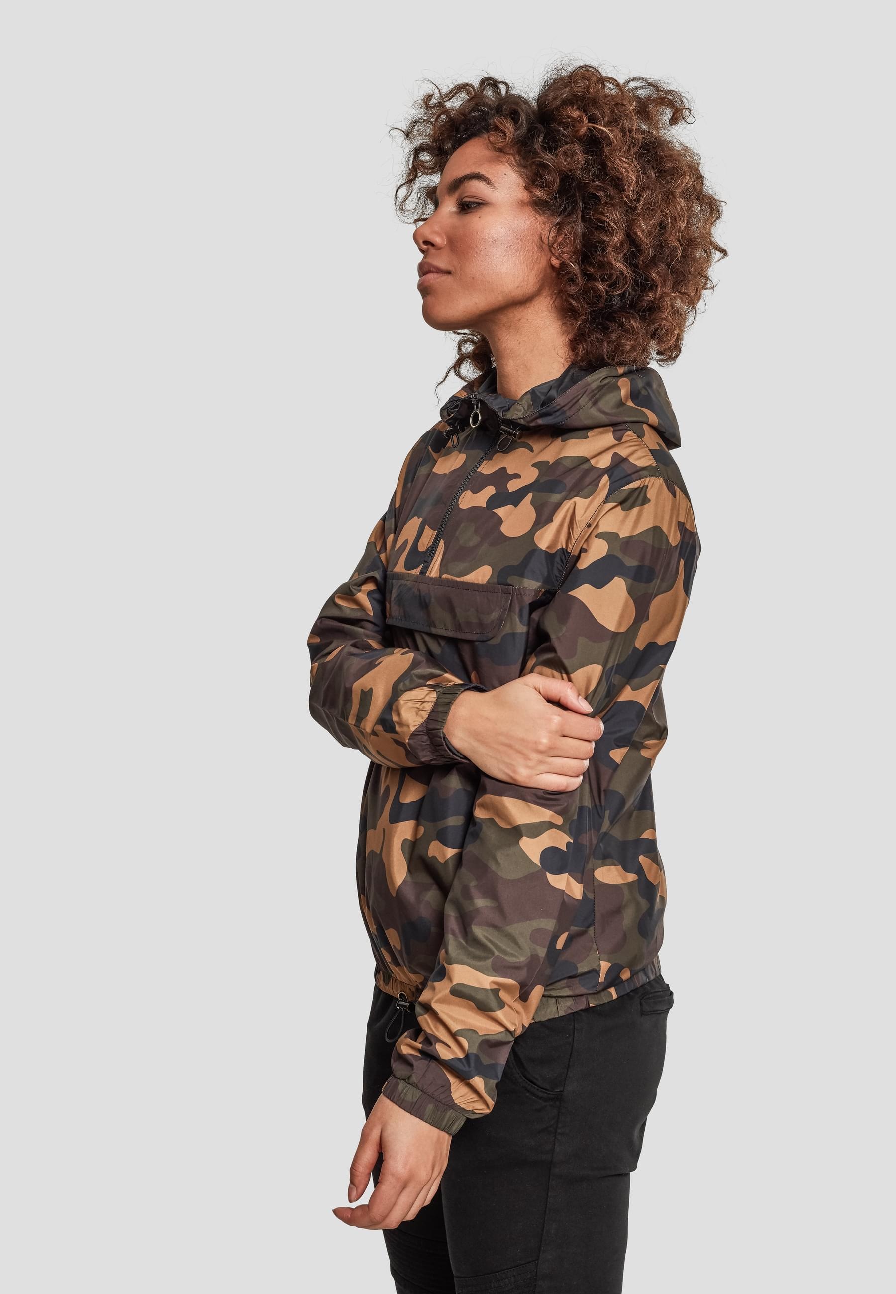URBAN CLASSICS Windbreaker »Urban Classics Damen Ladies Camo Pull Over Jacket«, (1 St.), mit Kapuze