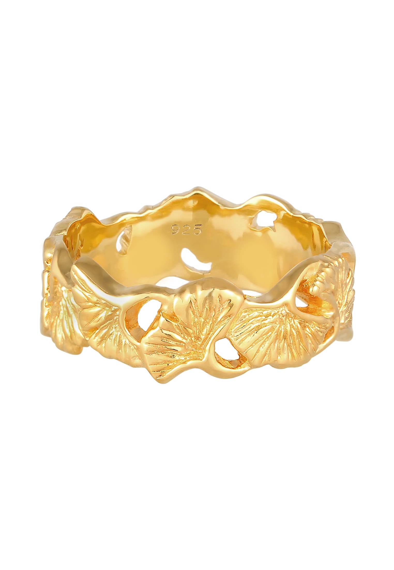 Elli Fingerring »Ginkgo Blätter Trend Cool Glück 925 Silber«