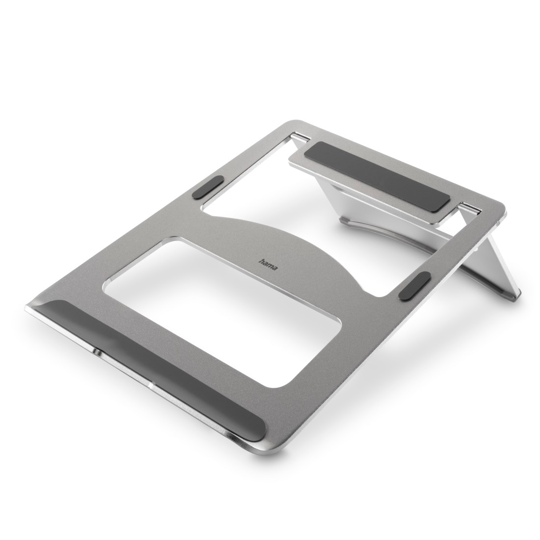 HAMA Laptop-Ständer "Laptop-Stand "Aluminium", faltbar, bis 40 cm (15,6"), Silber", B:23cm H:1cm T:23cm, silber, Gerätehalterungen, Notebook Ständer