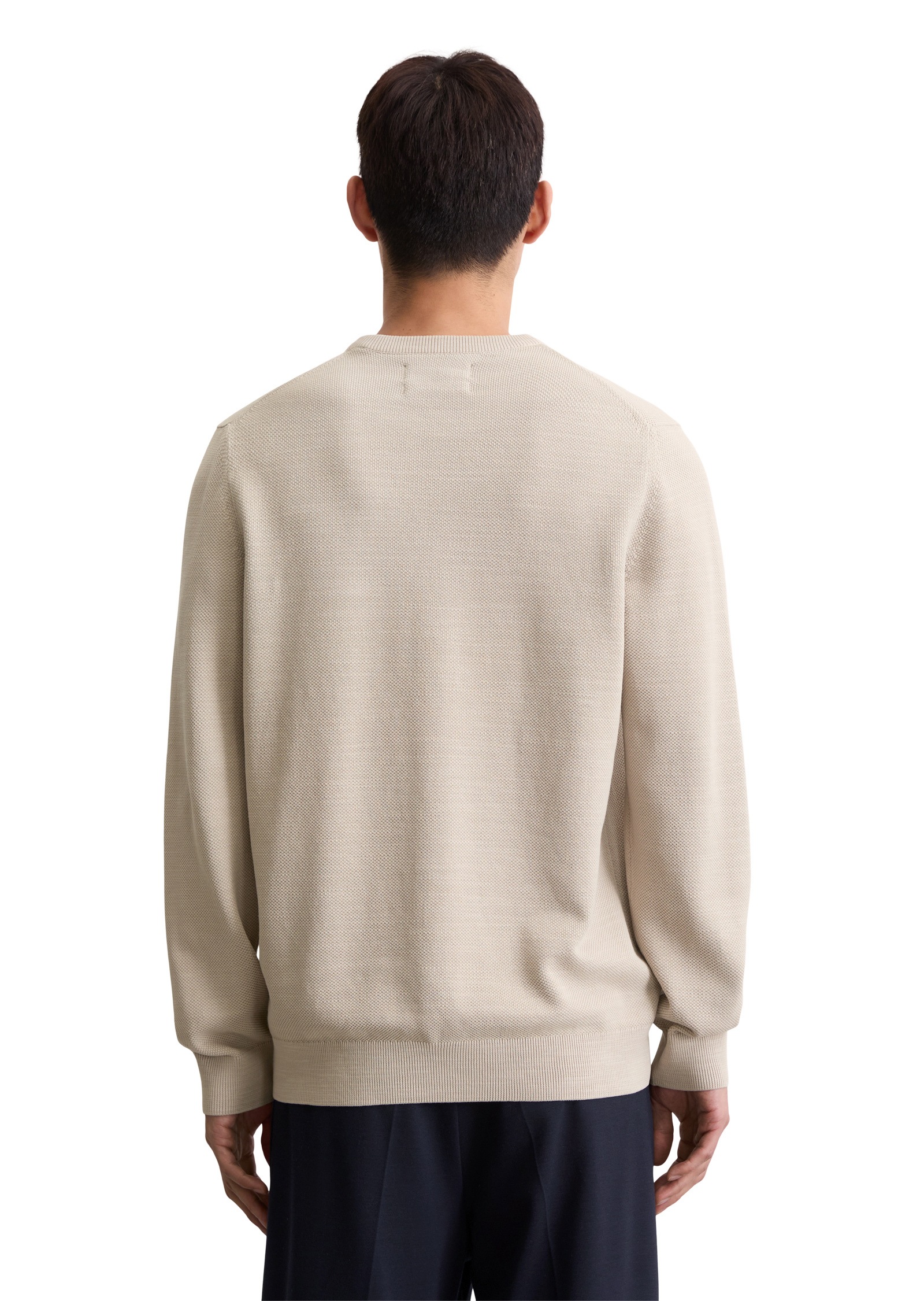 Thumbnail - Marc OPolo Rundhalspullover "aus Bio-Baumwoll-Piqué"