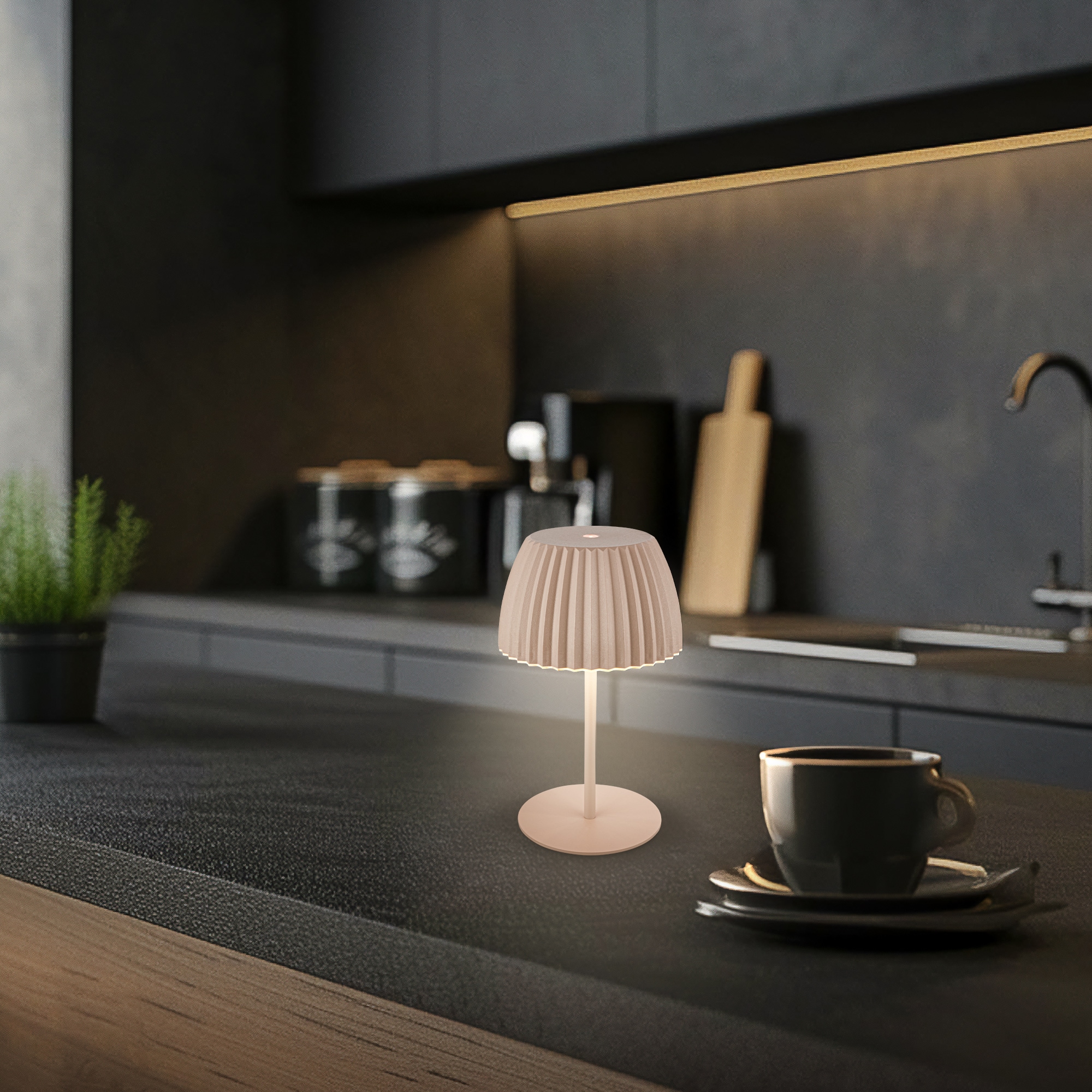 Briloner Leuchten LED Tischleuchte »Akku LED Tischleuchte, beige«