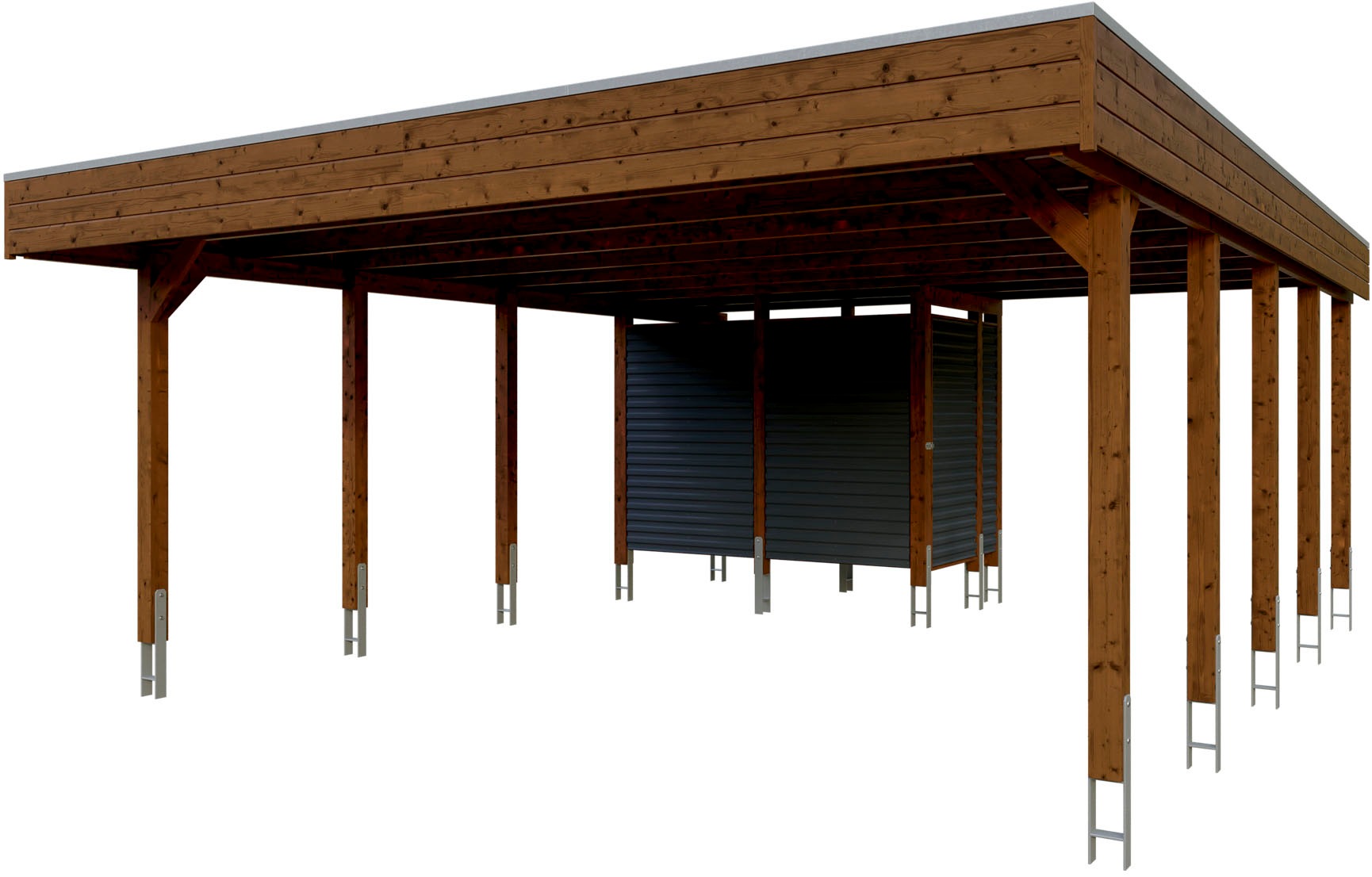 Doppelcarport SKANHOLZ, braun, Carports, "Friesland Set 14"