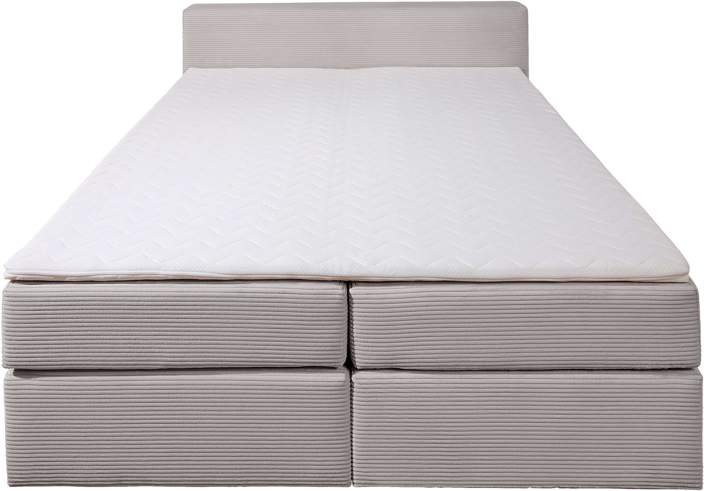 Boxspringbett HOME AFFAIRE "Åby", grau, B:187cm L:225cm, Komplettbetten, Boxspringbett, In Cord Bezug, wahlweise mit und ohne Matrazte erhältlich 6
