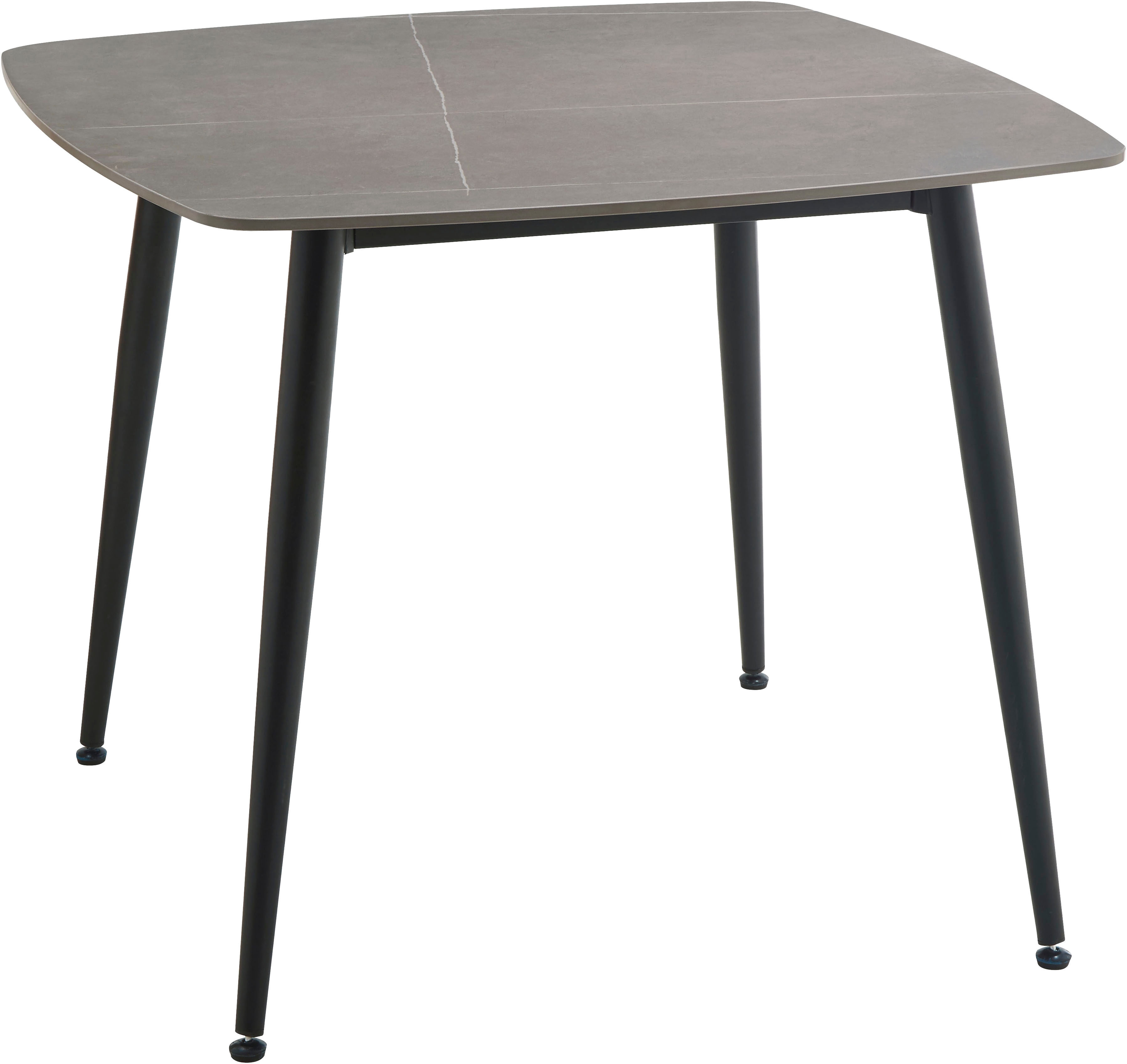 OTTO home Esstisch "Nora" 1 Stk. tlg. organisch-quadratischer Tisch 90x90cm in Sinterstein-Keramikoptik