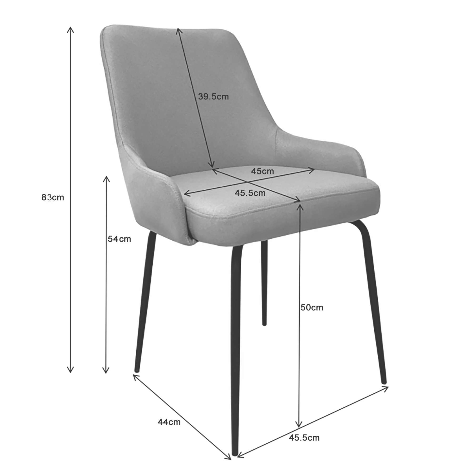 OTTO home Esszimmerstuhl »Cillian« () 1 Stk.pflegeleichter Webstoff, schwarze Metallbeine, Sitzbreite 46 cm