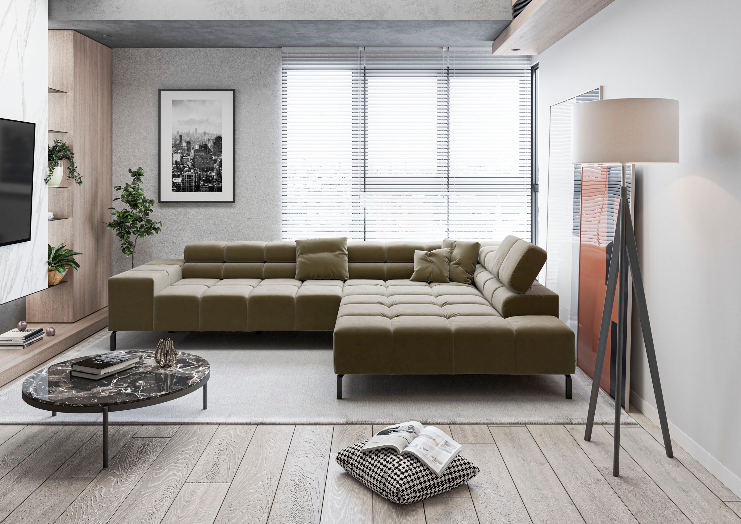 Home affaire Ecksofa "Ancona New, wahlweise motorische Sitztiefenverstellun günstig online kaufen