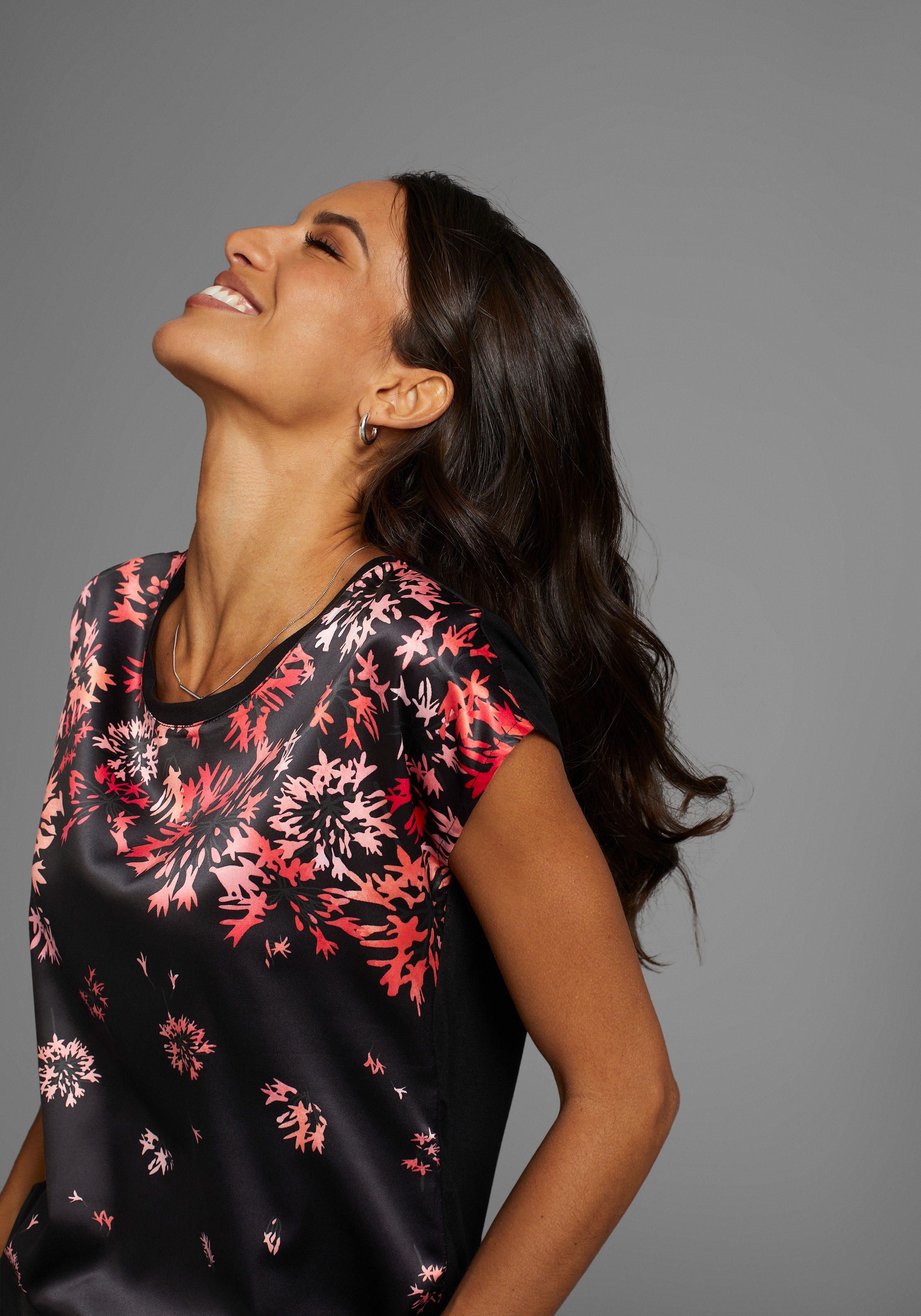 Laura Scott Shirtbluse in modischem Materialmix - NEUE FARBEN günstig online kaufen