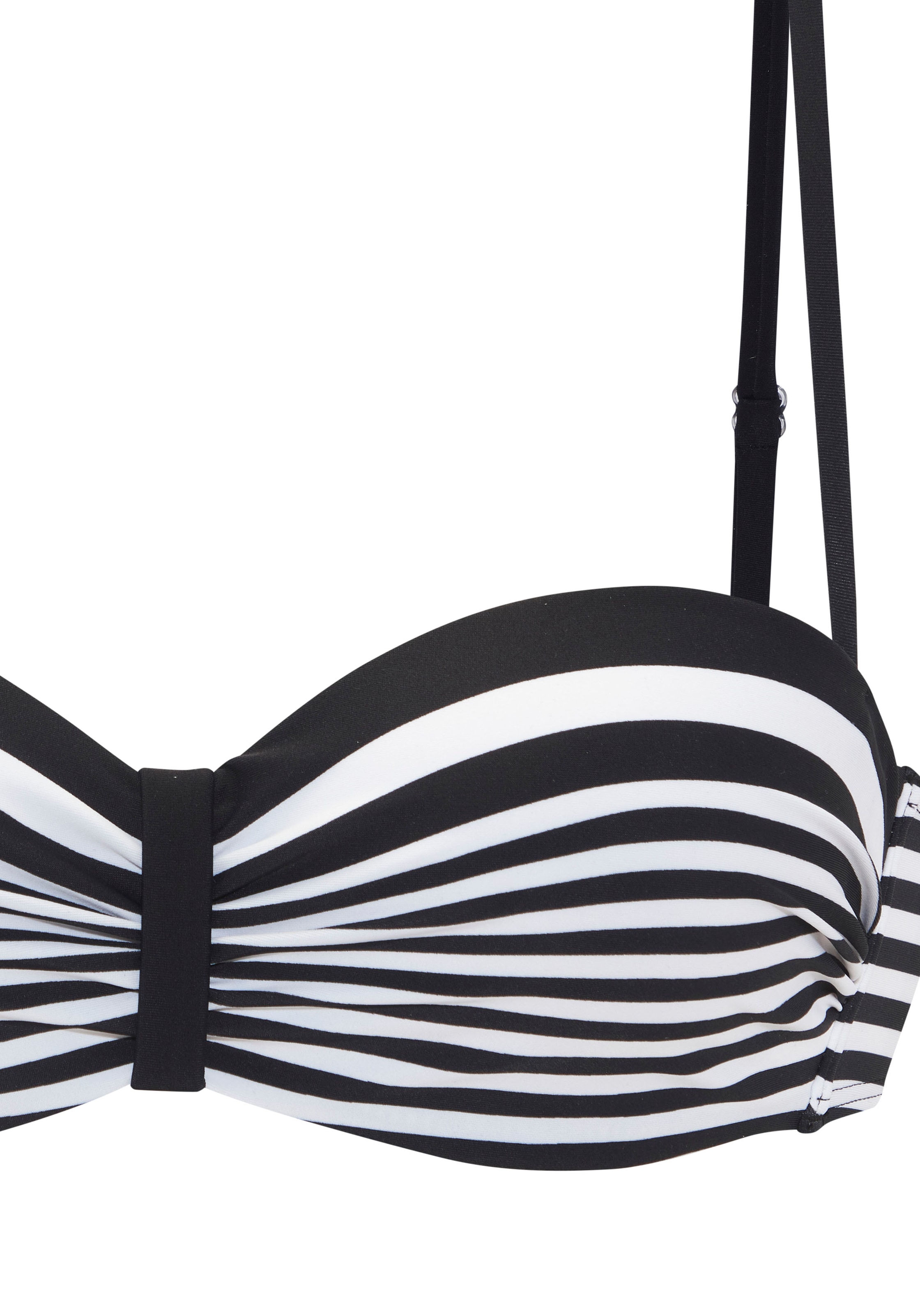 LASCANA Bügel-Bandeau-Bikini-Top »Myst«, mit platziertem Streifen-Design