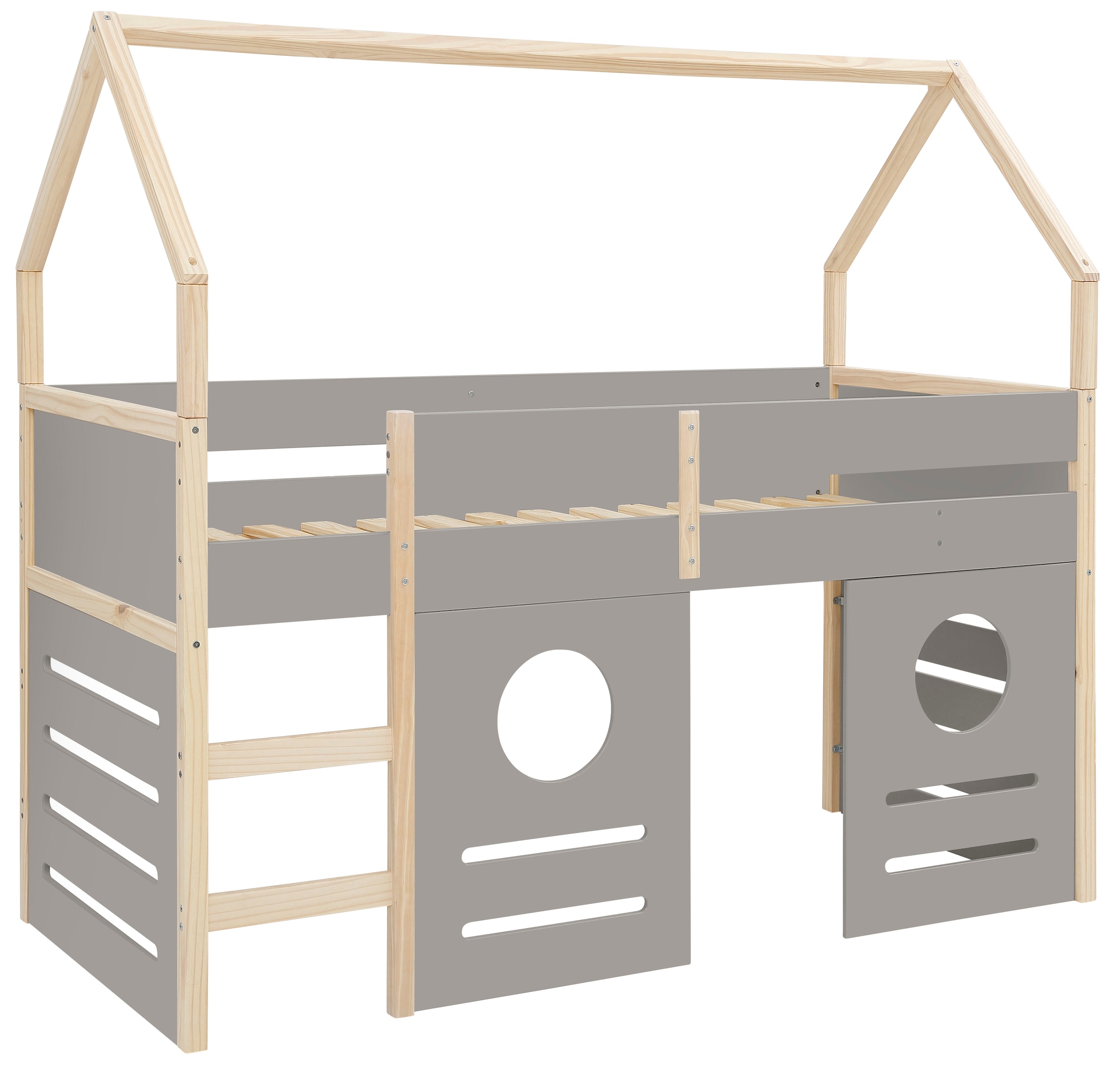 OTTO home Hochbett "Janne" Kiefernholz, Einzelbett, inklusive Holzleiter, L günstig online kaufen