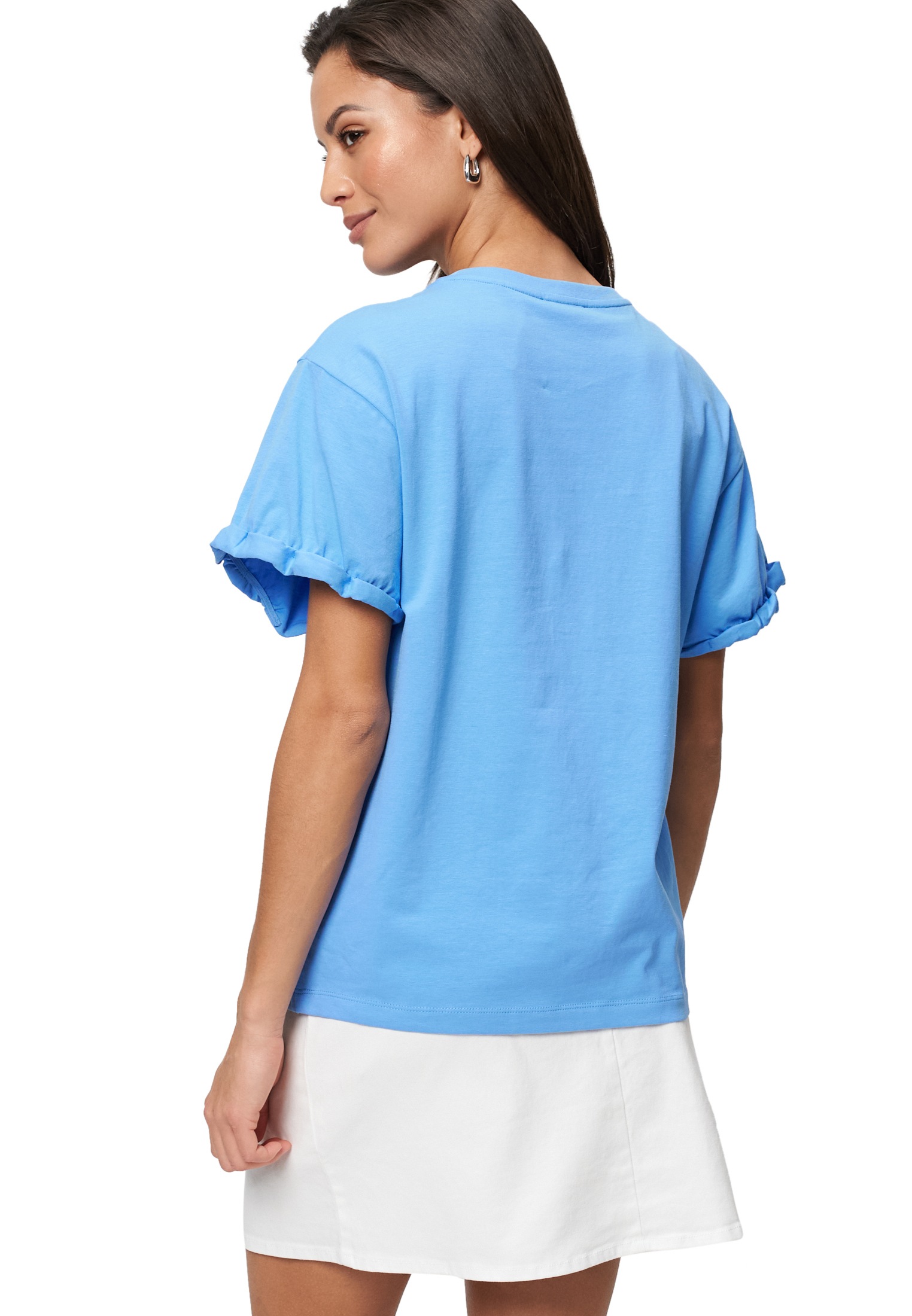 Zero Kurzarmshirt »zero Shirt mit Rüschen am Ärmel«, (1 tlg.), Plain/ohne Details
