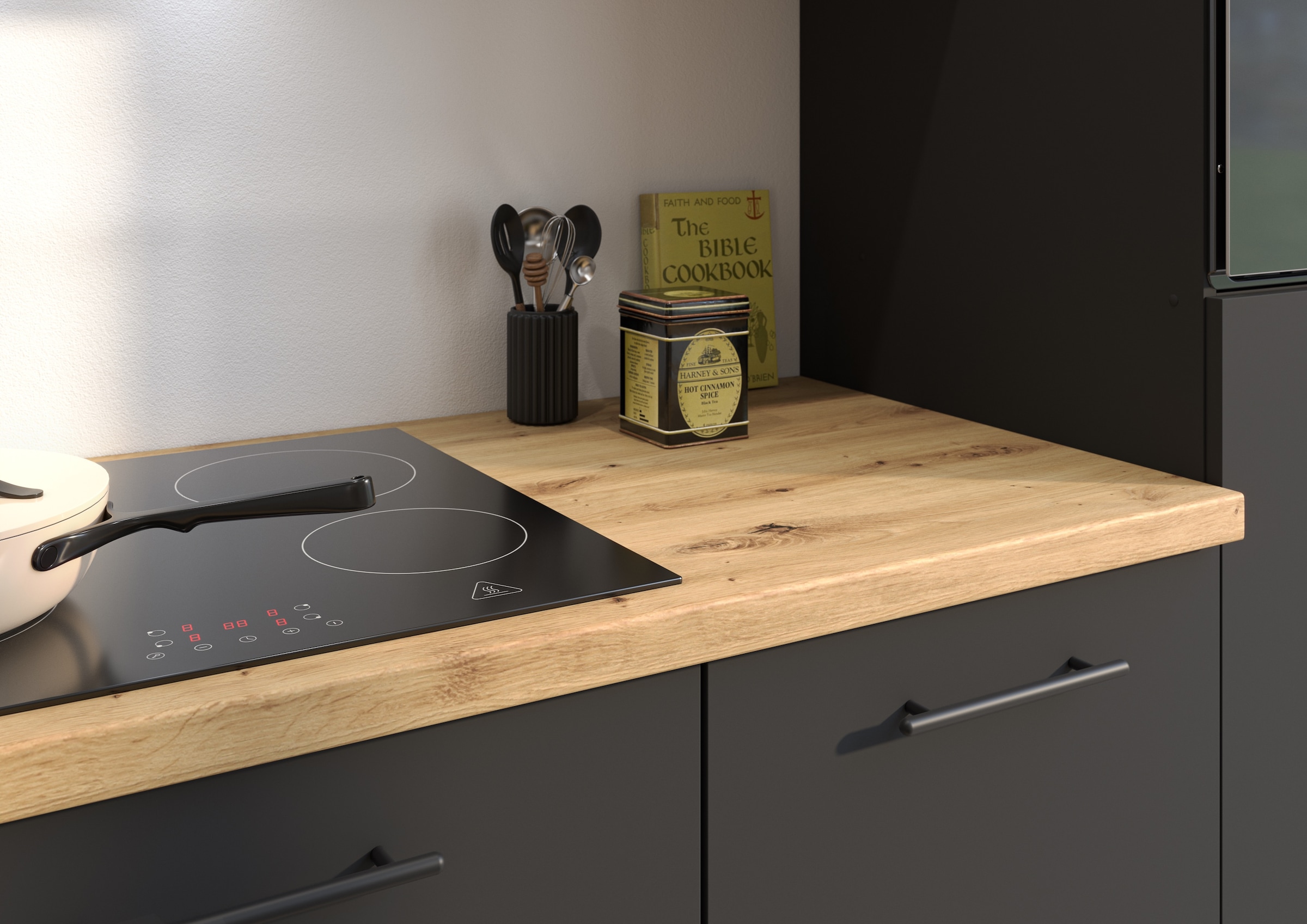 BASIC by Balculina Küchenzeile »Capri B/T/H 280x60x218 cm« Breite 280 cm, wahlweise mit edelstahlfb. oder schwarzen E-Geräten