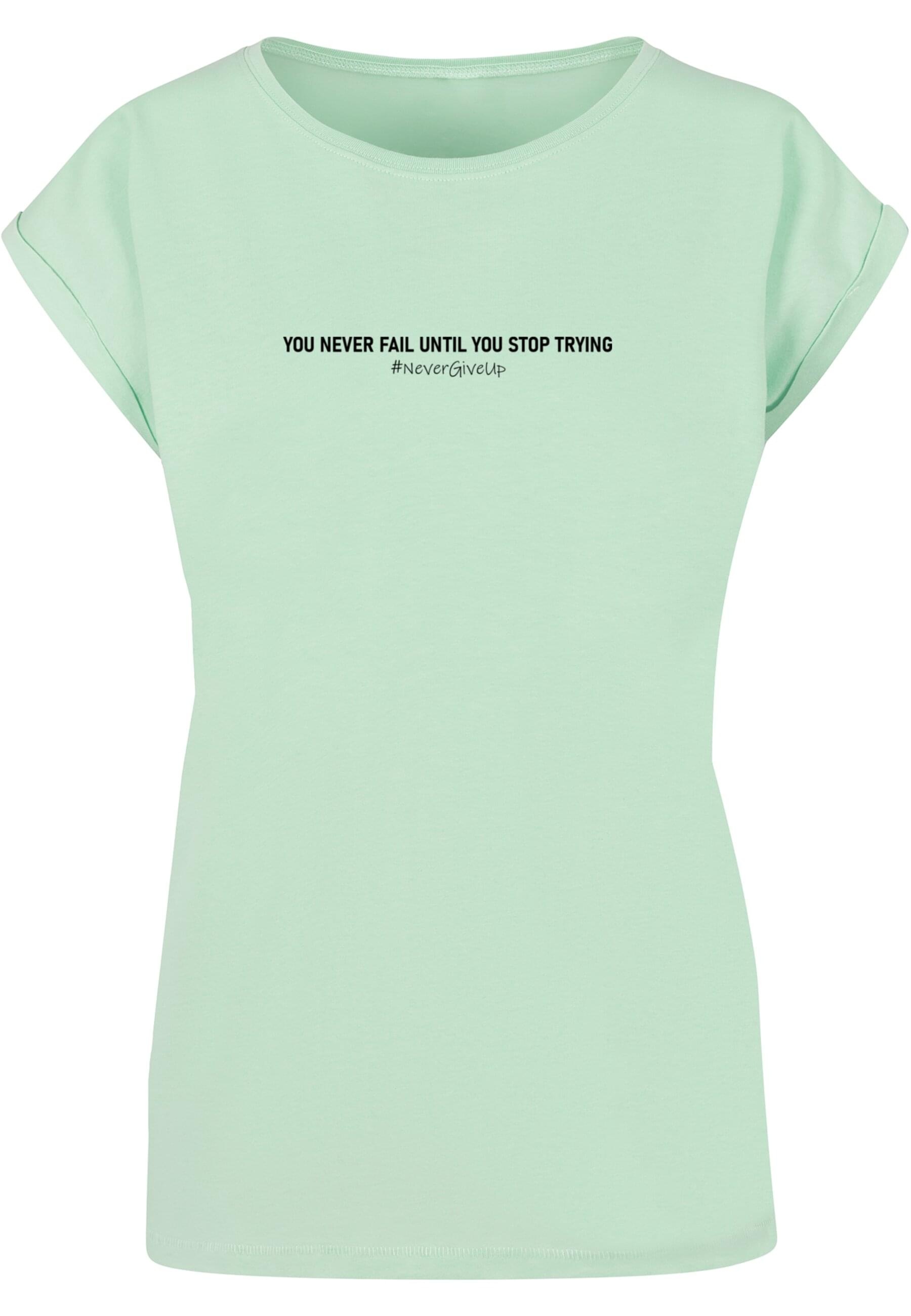 Merchcode T-Shirt "Merchcode Damen Ladies Never Give Up Extended Shoulder T günstig online kaufen